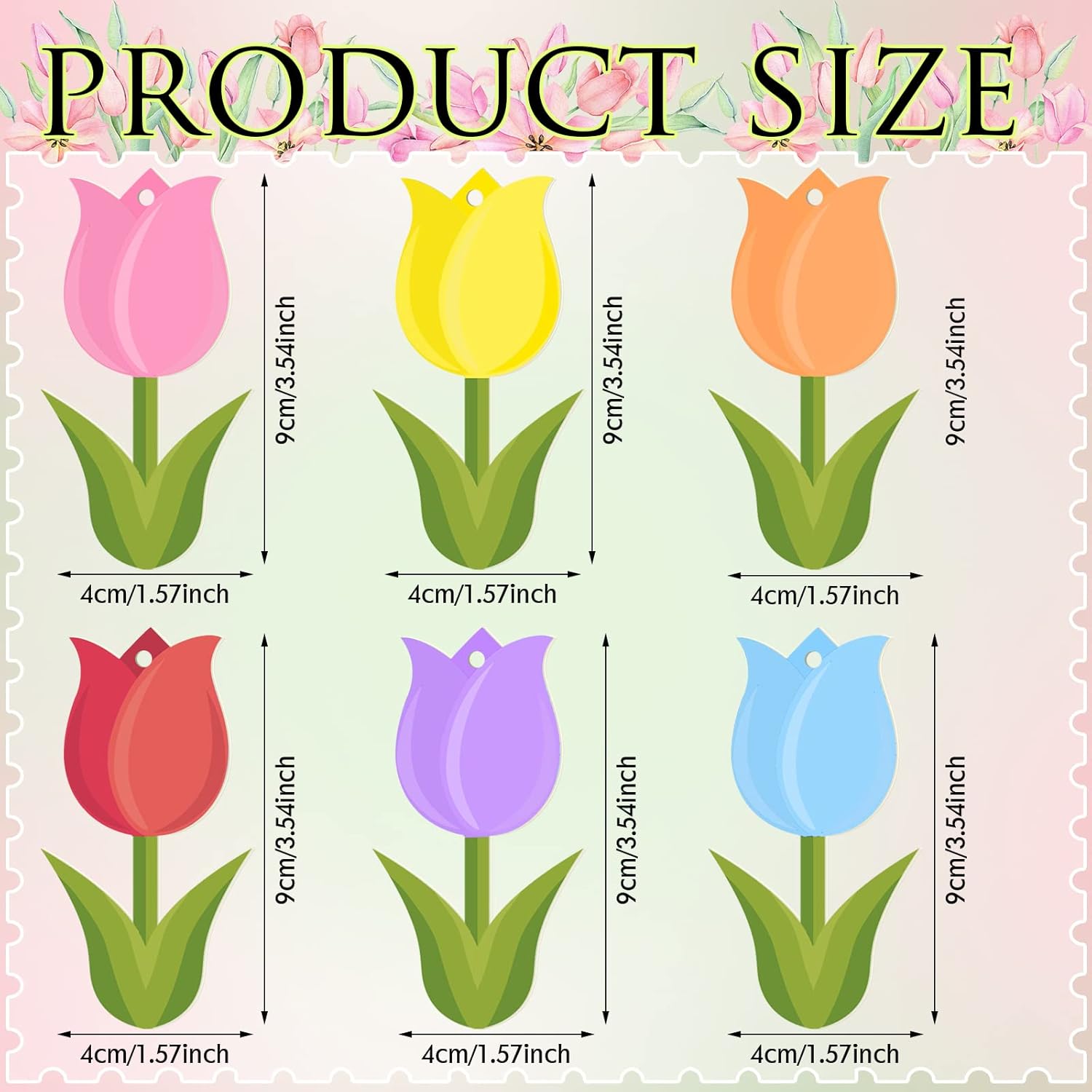 Ferraycle 36 Piece Wooden Tulip Hanging Decorations