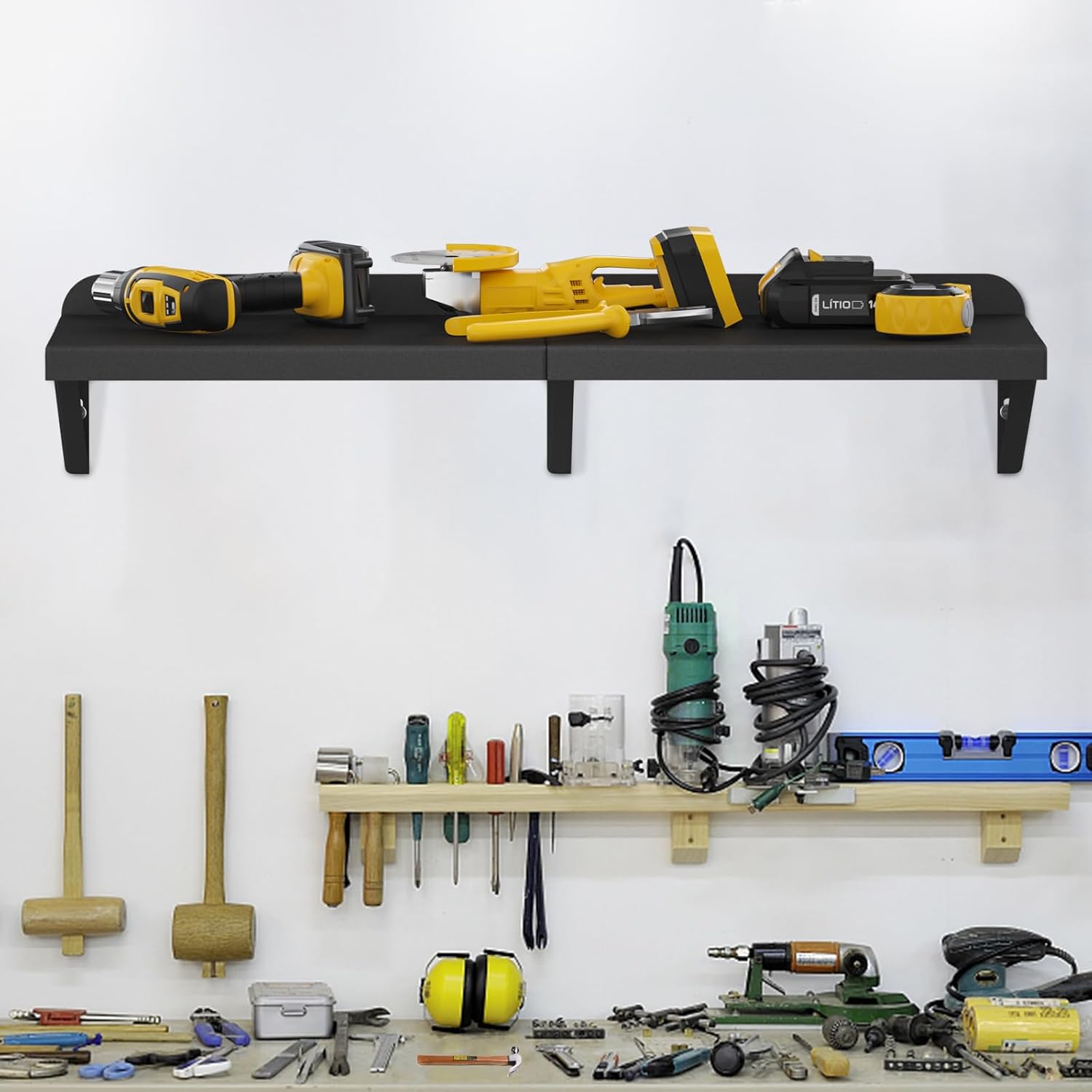 DUDSOEHO Floating Metal Shelf 118 x 342 Inches Black