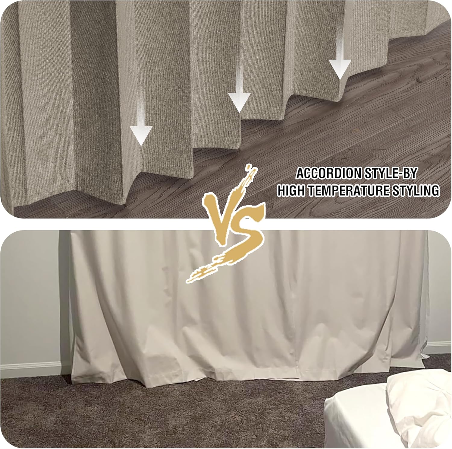 HVERSAILTEX Blackout Linen Curtain 1 Panel Heather Taupe