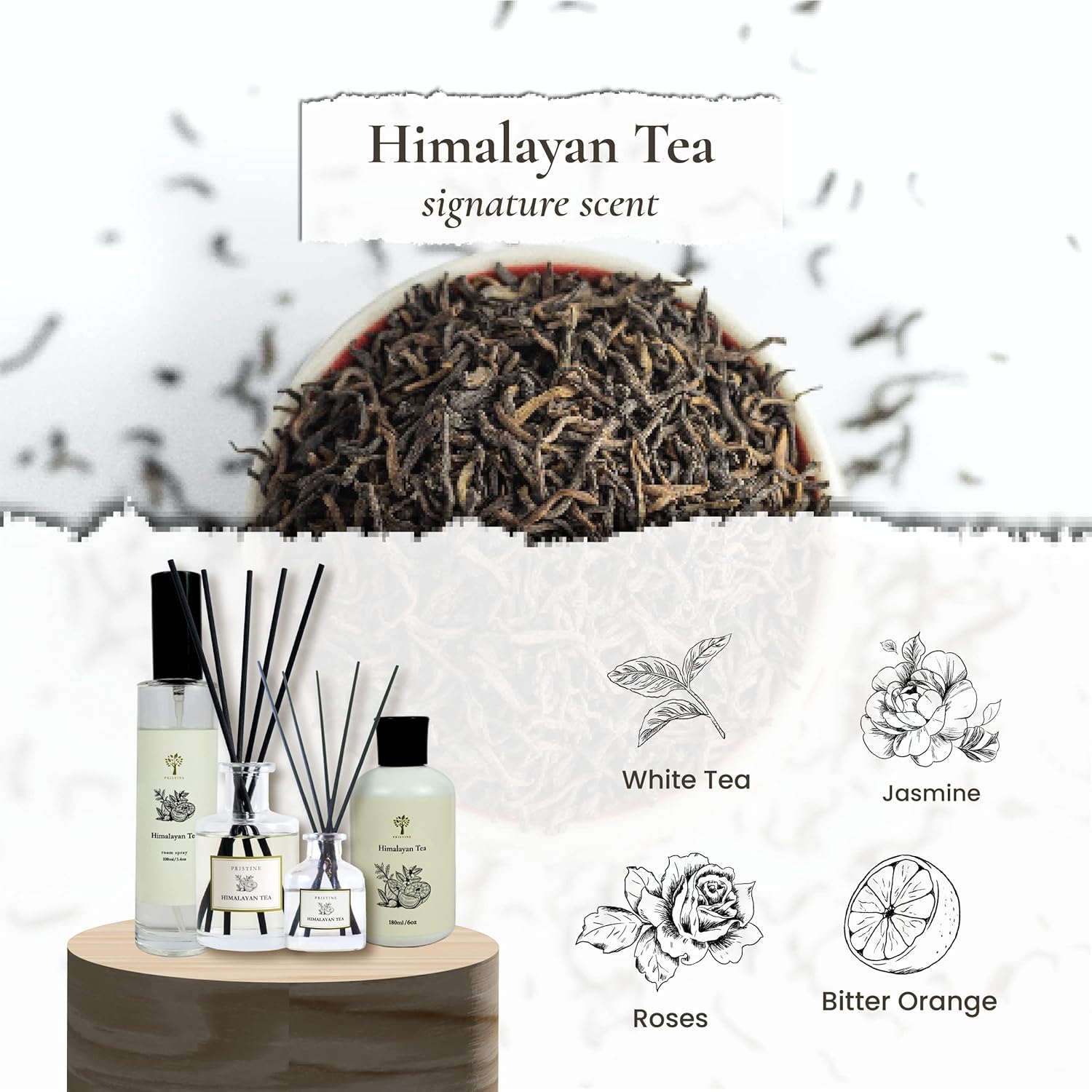 PRISTINE Himalayan Tea Scent Reed Diffuser Set