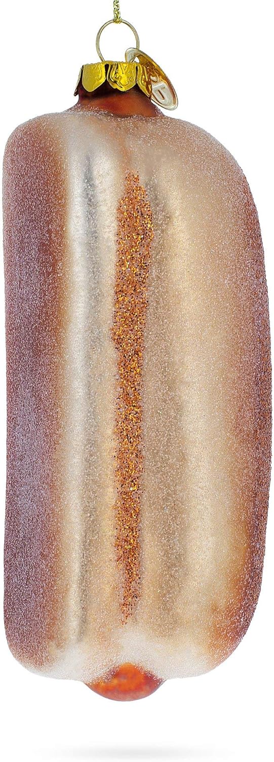 Savory Hot Dog Delight Blown Glass Ornament