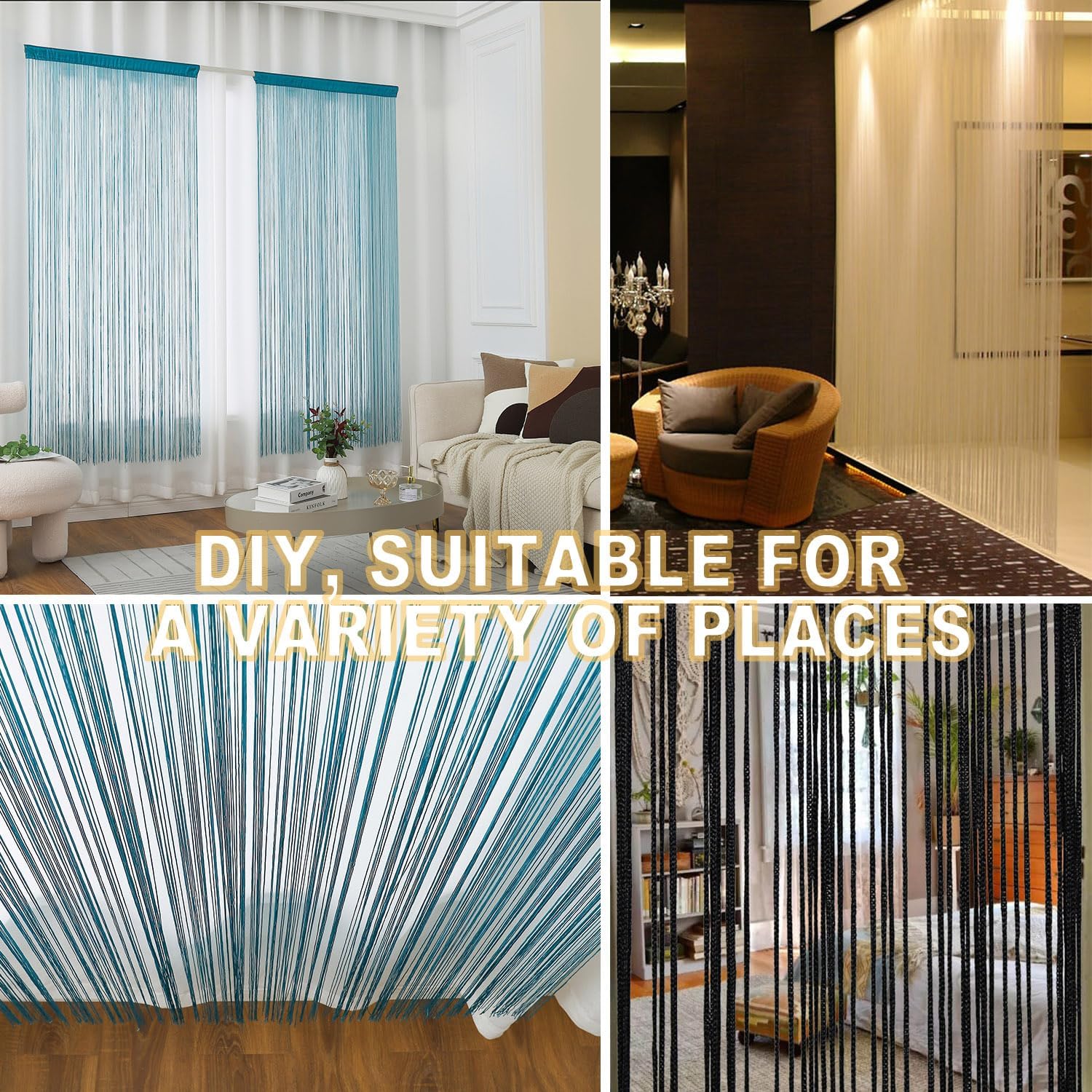 YIIBAII Door String Curtains Grey 39x79