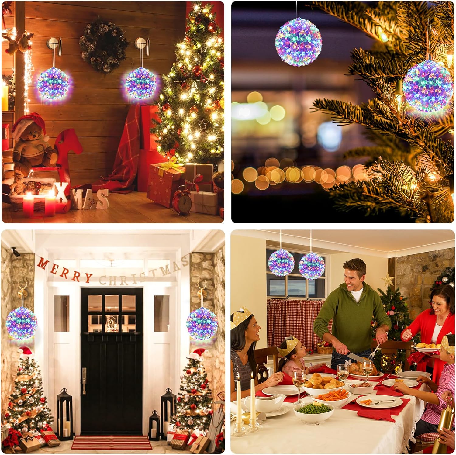 2 Pack USB Cherry Blossom Sphere Lights with Timer
