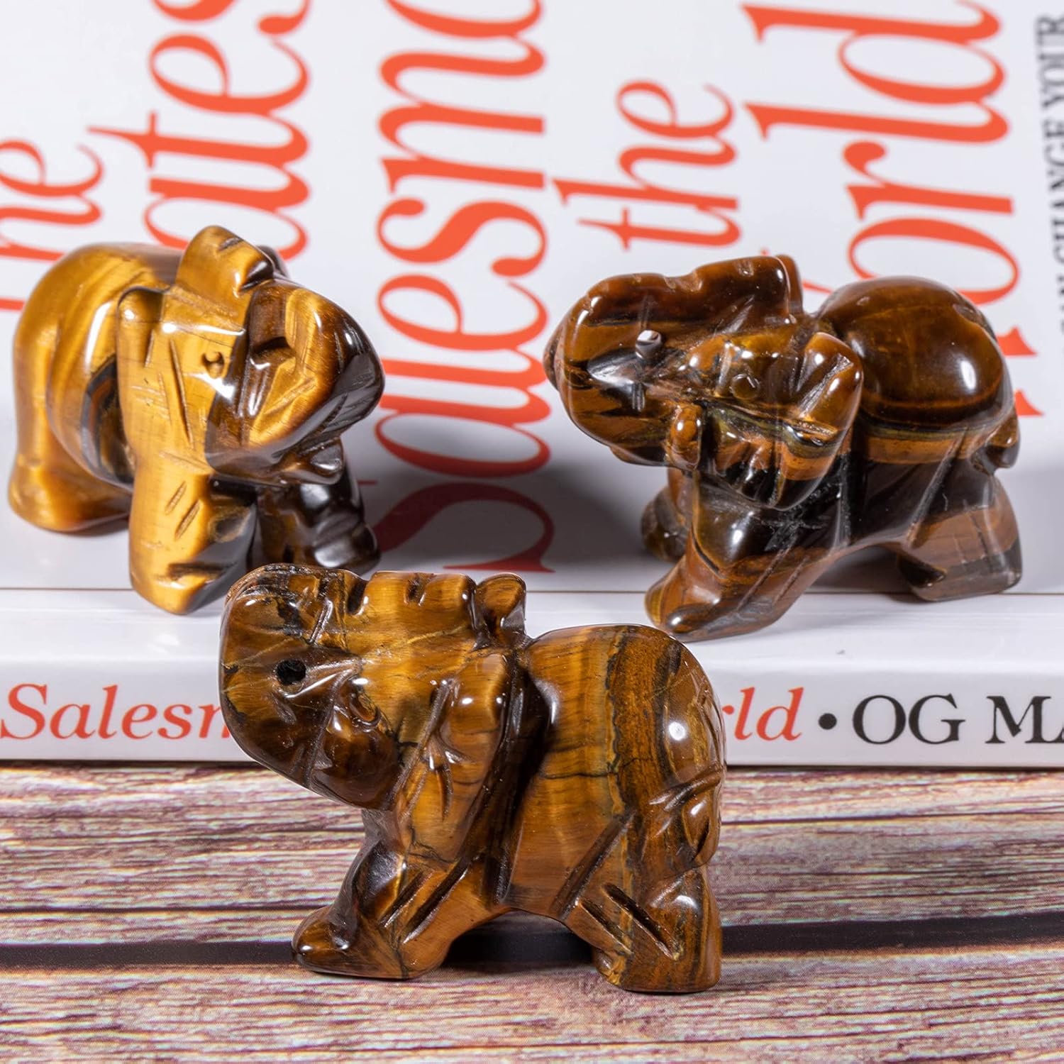 Tumbeelluwa 3pc Crystal Elephant Figurines