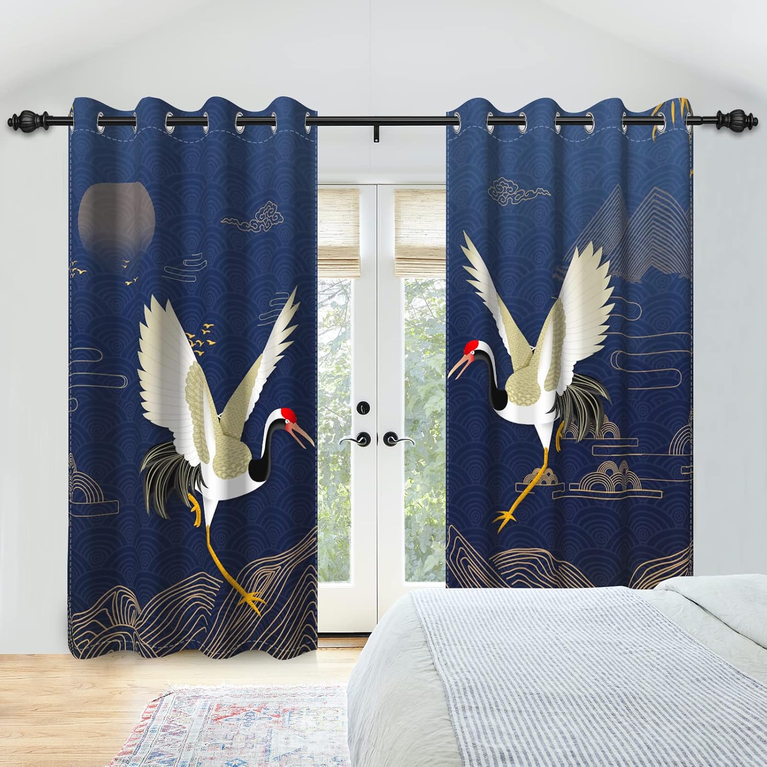 Umpoo Japanese Style Window Curtains 2 Panel Set 52x72 Inch