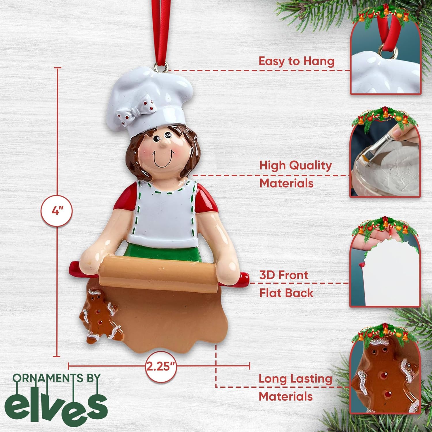 Personalized Baker Christmas Ornament 2024