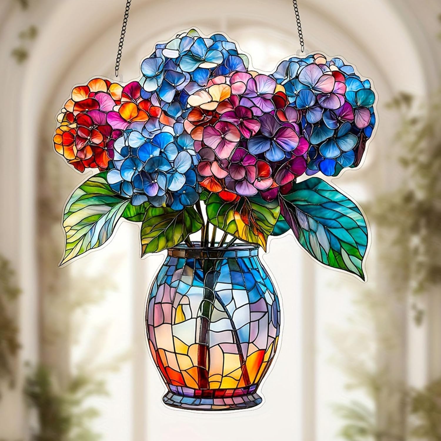 2PCS Flower Flat Acrylic Window Hanging Decor
