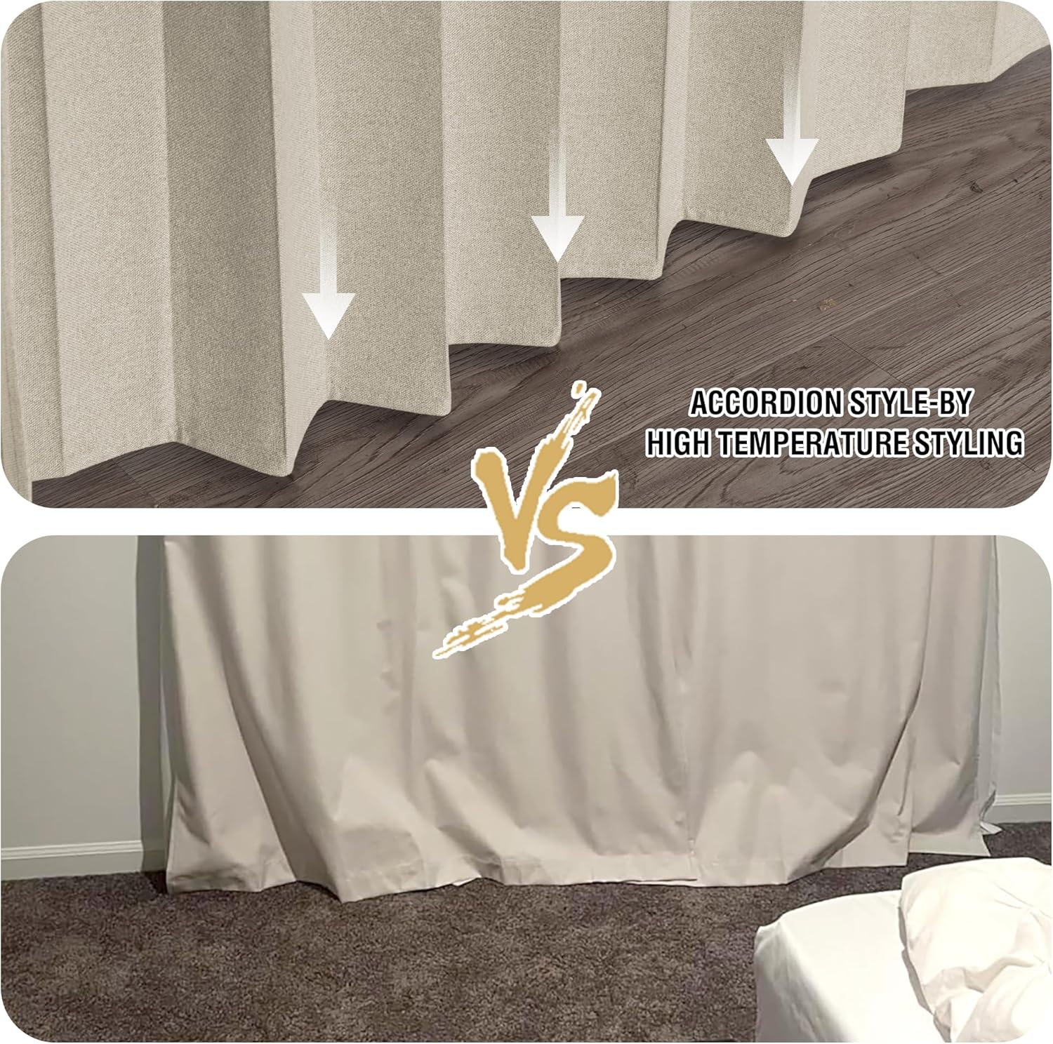 HVERSAILTEX Blackout Linen Curtain Panel 100x78