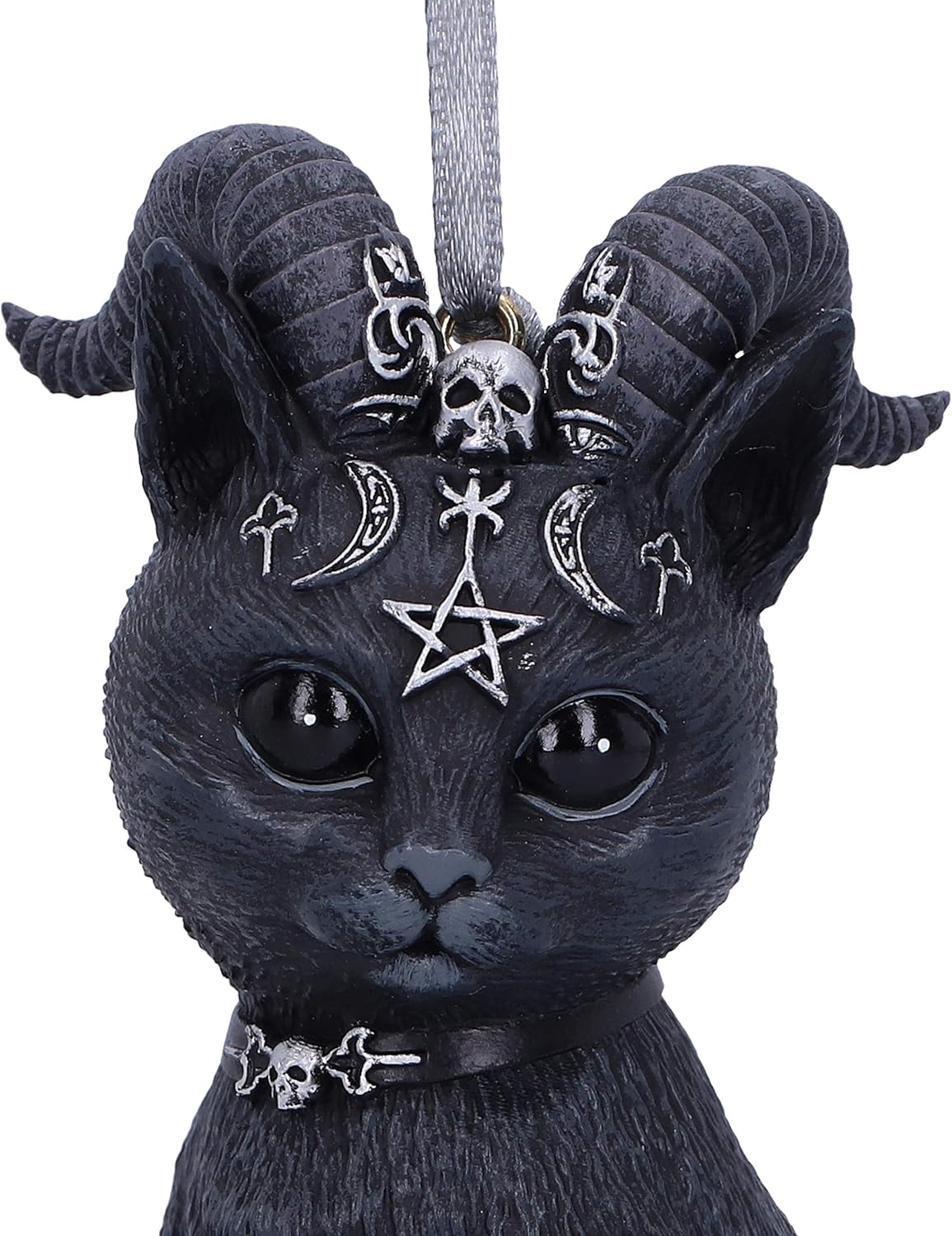 Nemesis Now Horned Cat Hanging Ornament 10cm Black Resin
