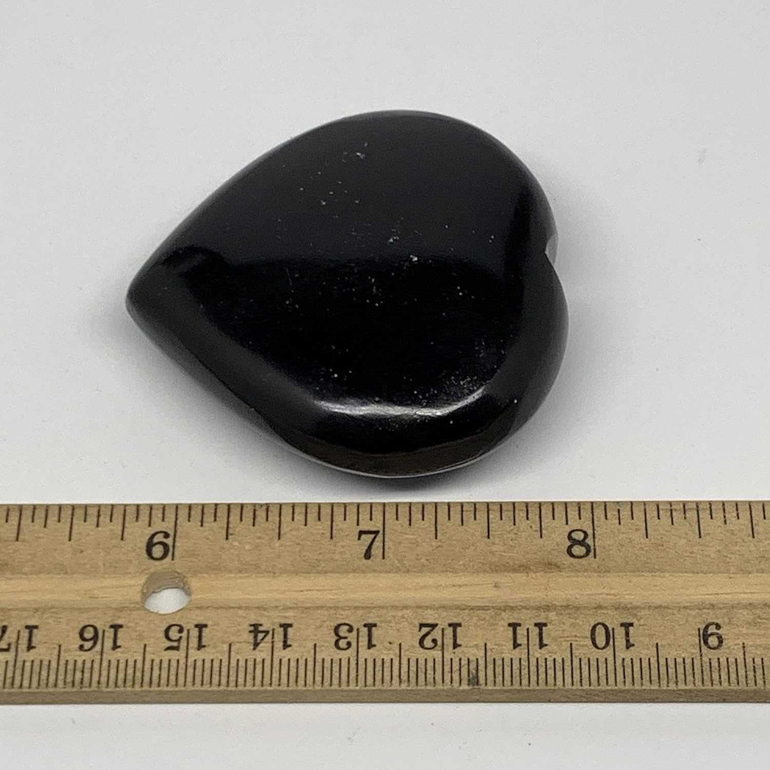 Black Obsidian Heart Crystal 79g Polished Gemstone from Brazil