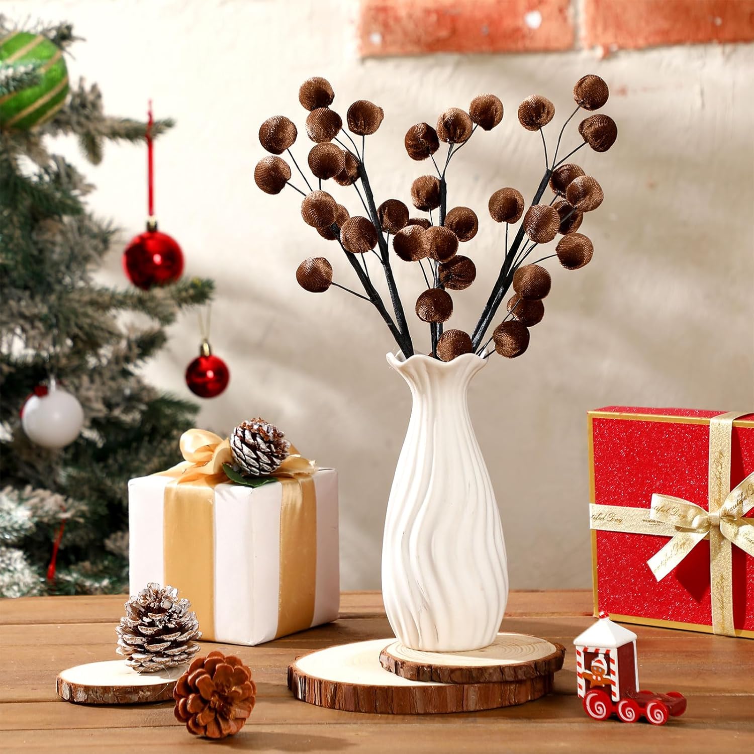 6 Pcs Velvet Christmas Tree Ornaments