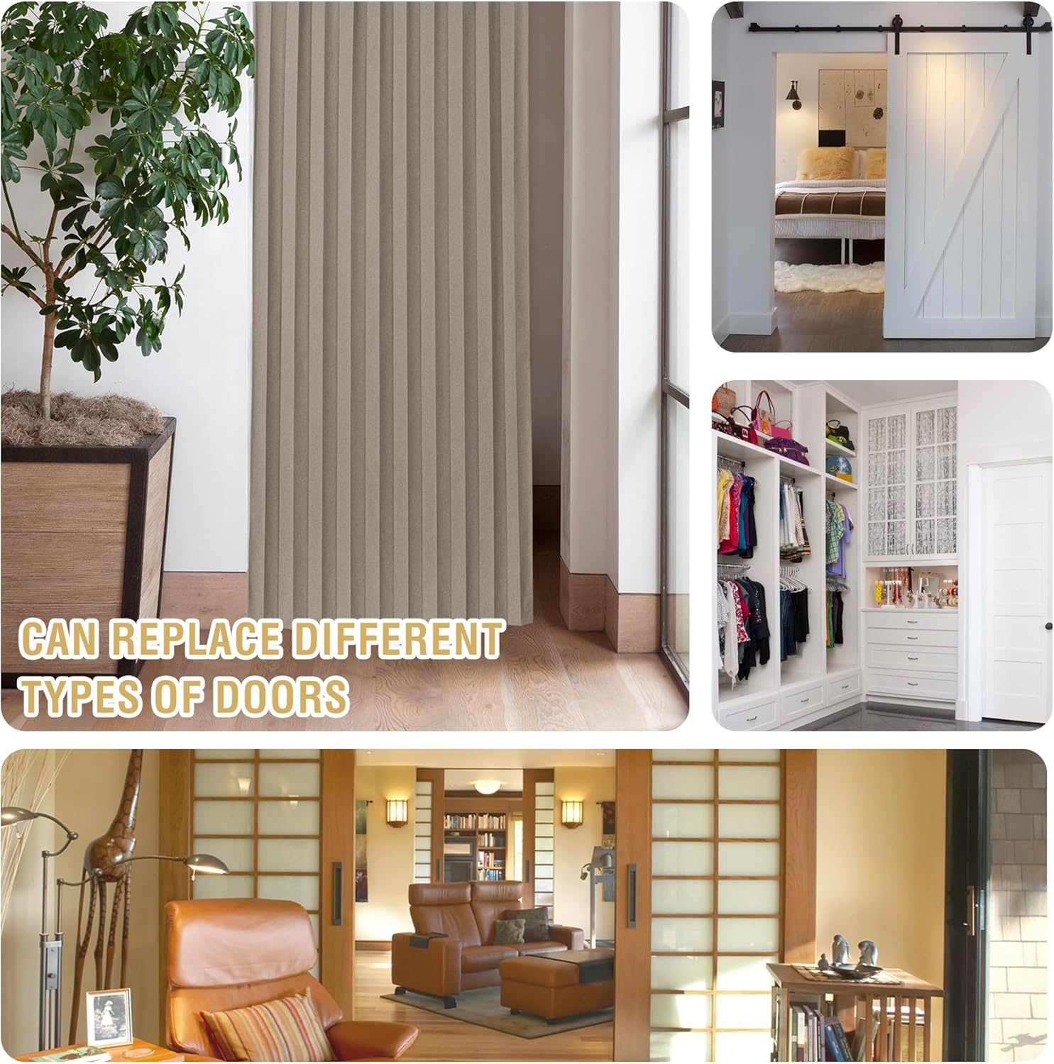 HVERSAILTEX Blackout Linen Curtain 1 Panel Heather Taupe