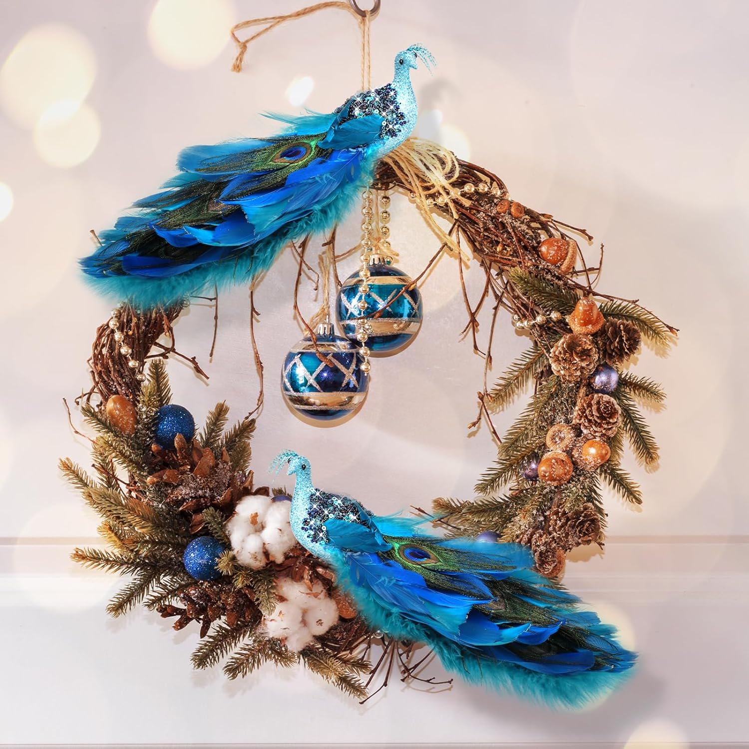 Giegxin 2 Pcs Peacock Christmas Tree Decorations