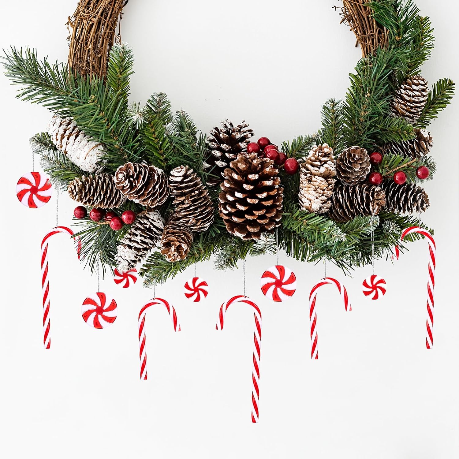 Naler 24pcs Candy Cane Christmas Ornaments Set
