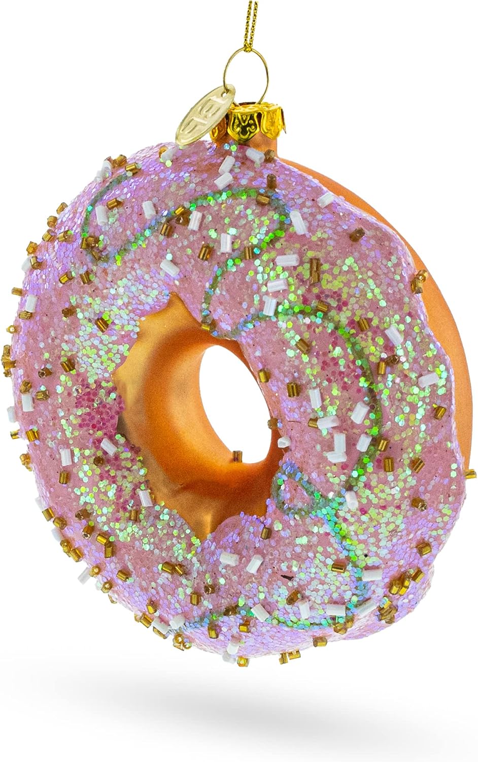 Pink Glazed Doughnut Christmas Ornament
