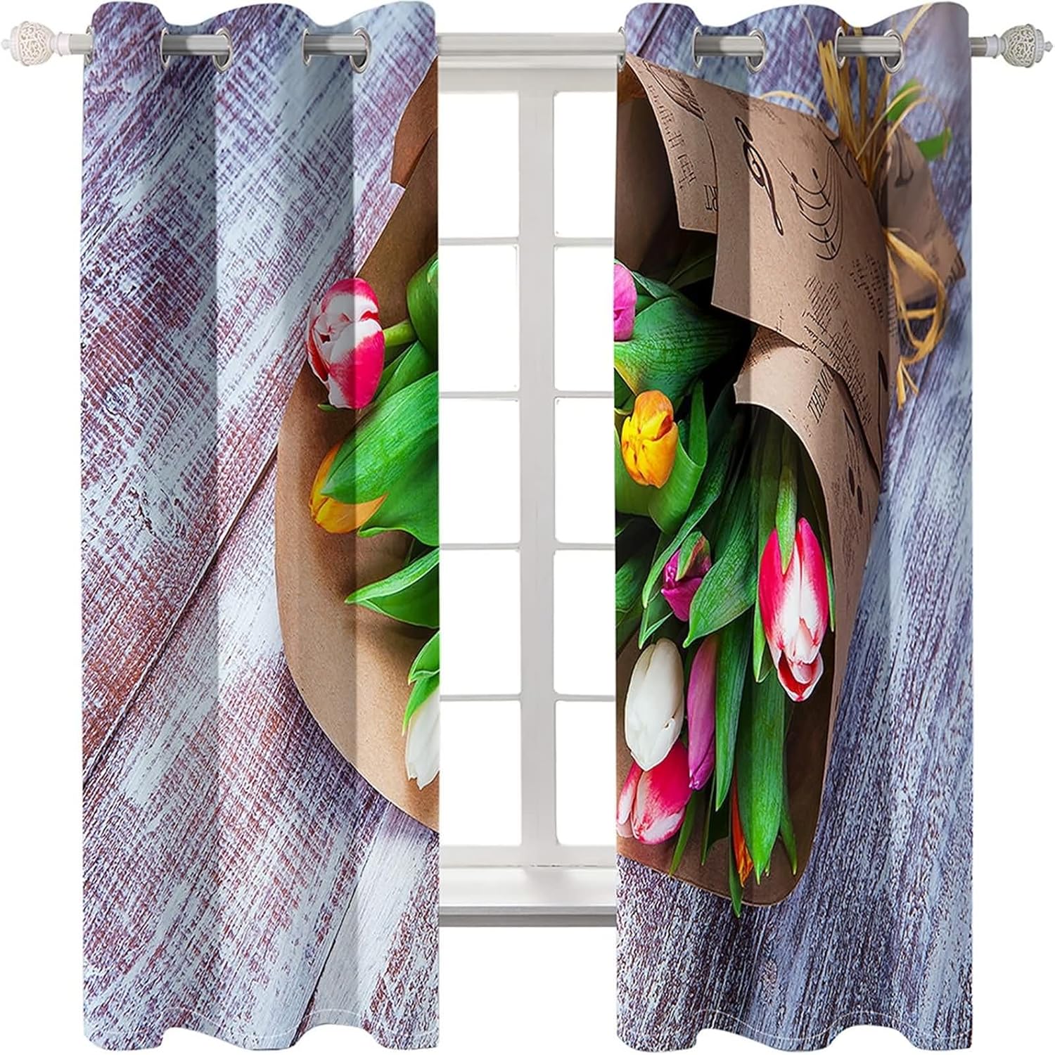 Homxi 2 Panel Blackout Curtains Set Grommet Style