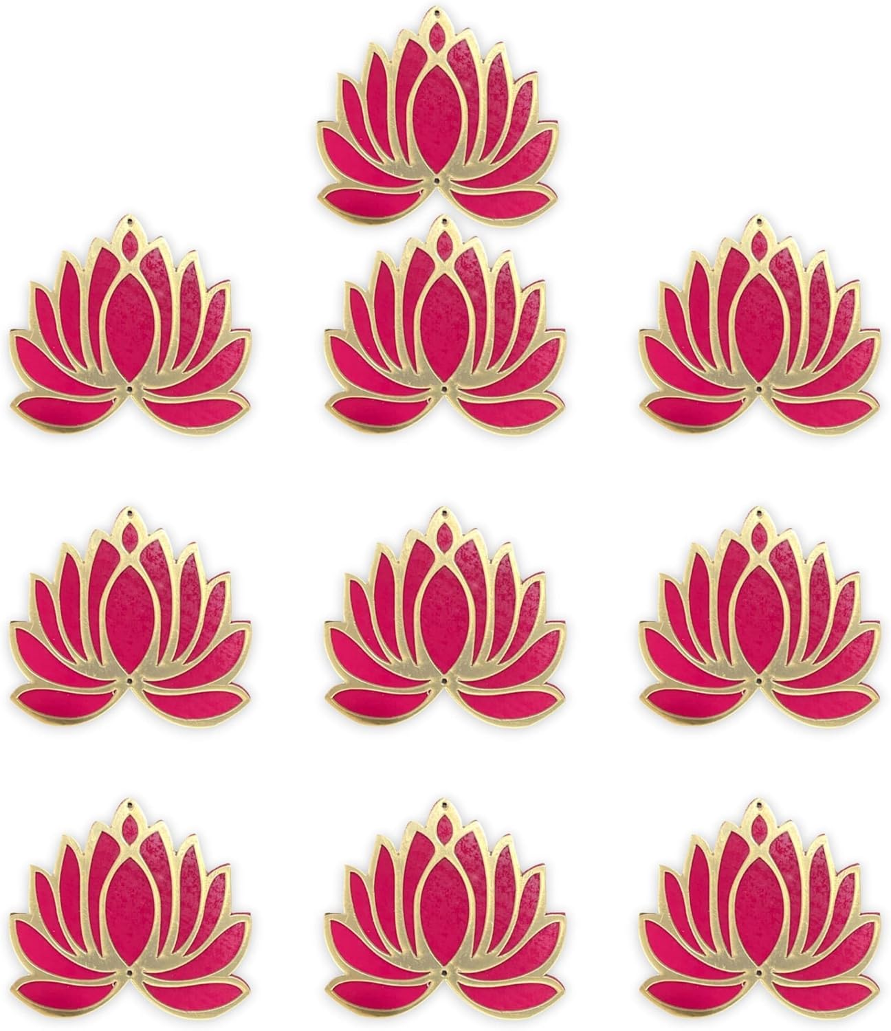LOVENSPIRE 10 Pcs Lotus Flower Cutout Hanging Ornament Set