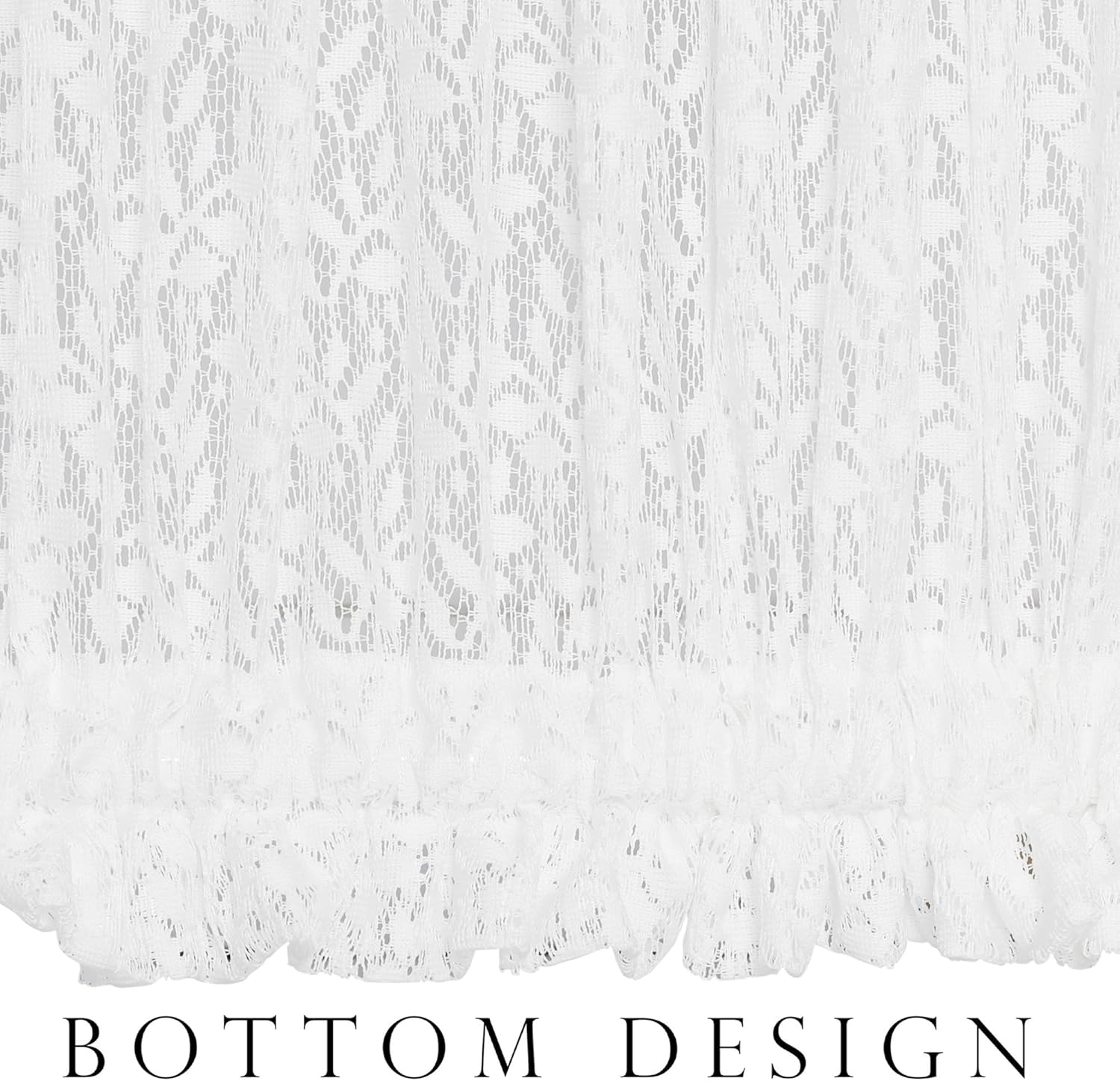 Lace French Door Curtain 72 Inch Long 2 Pack with Tieback