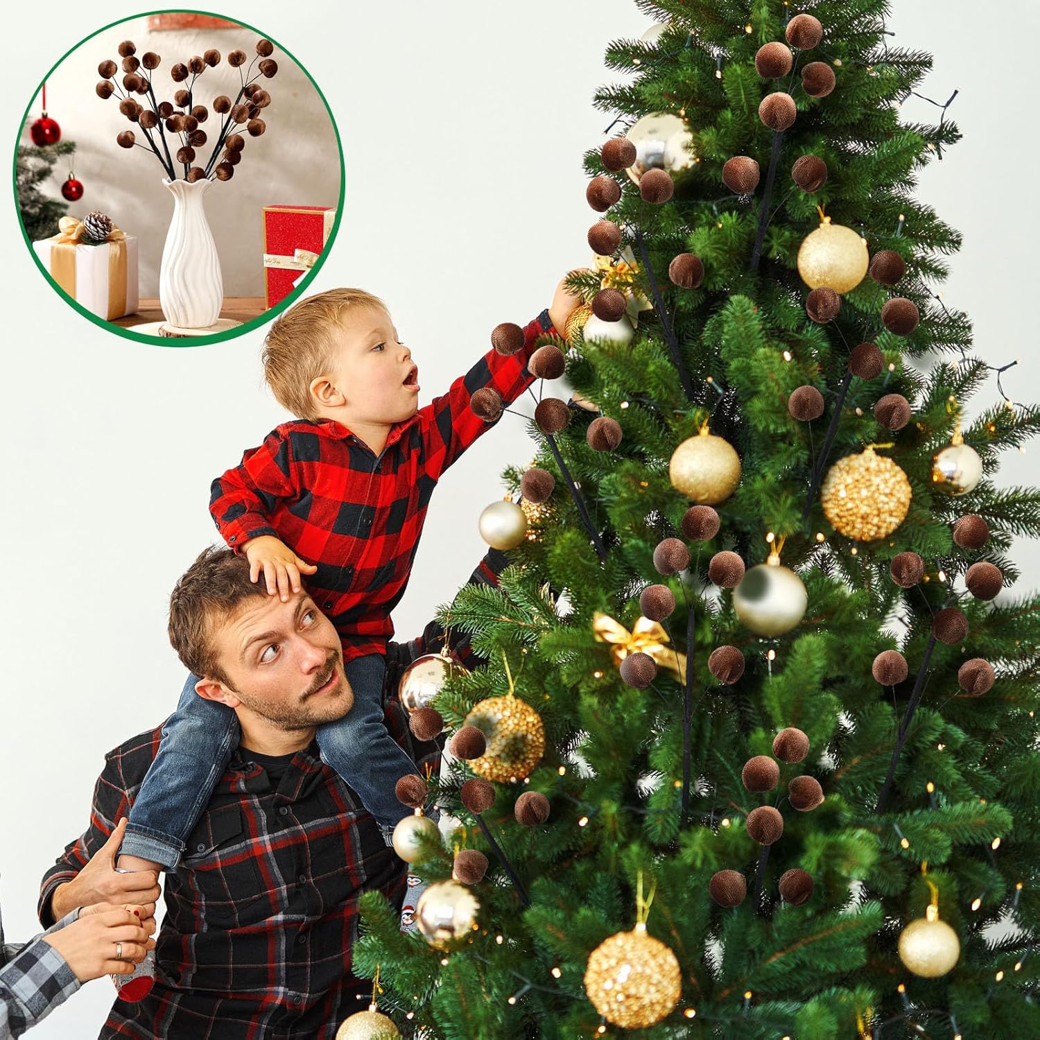 6 Pcs Velvet Christmas Tree Ornaments