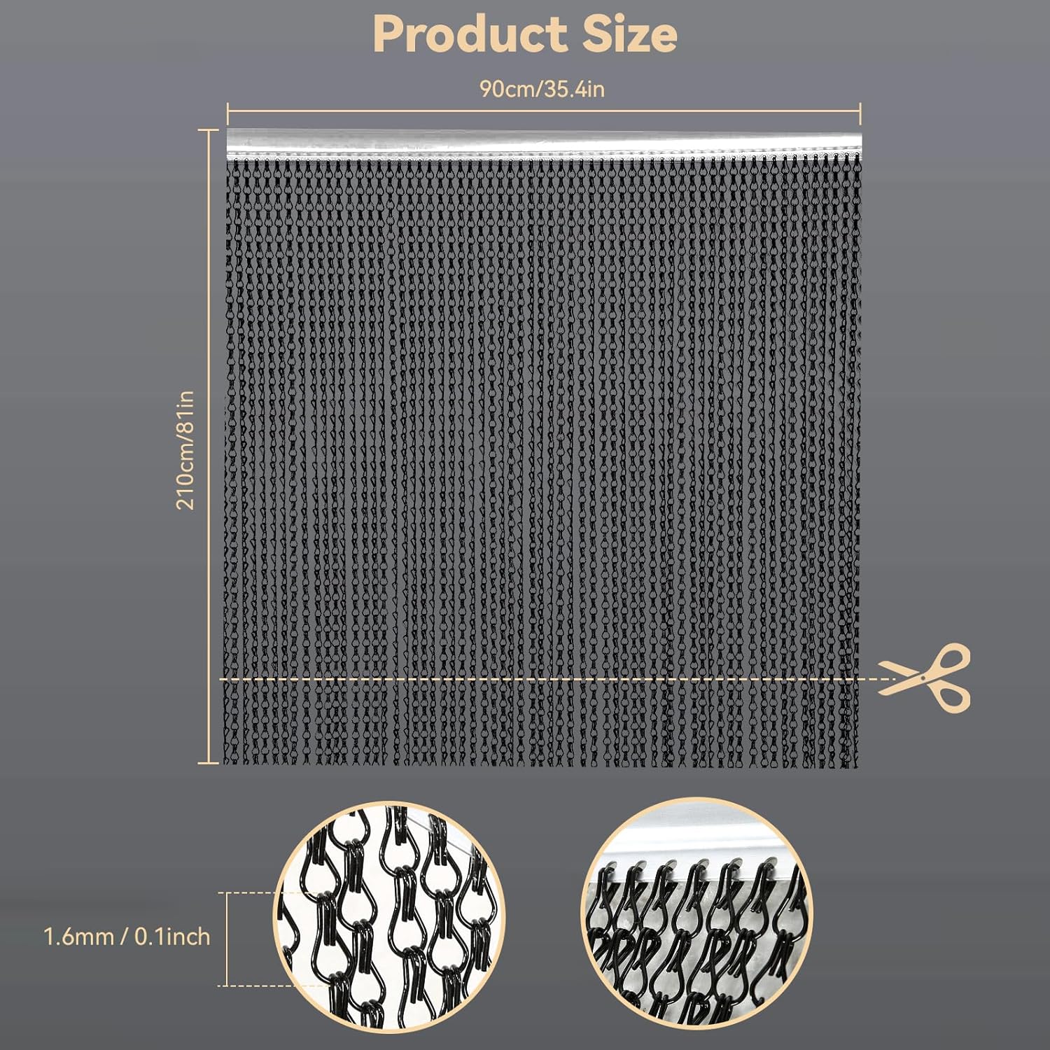 Durable Aluminium Chain Door Curtain with Insect Control
