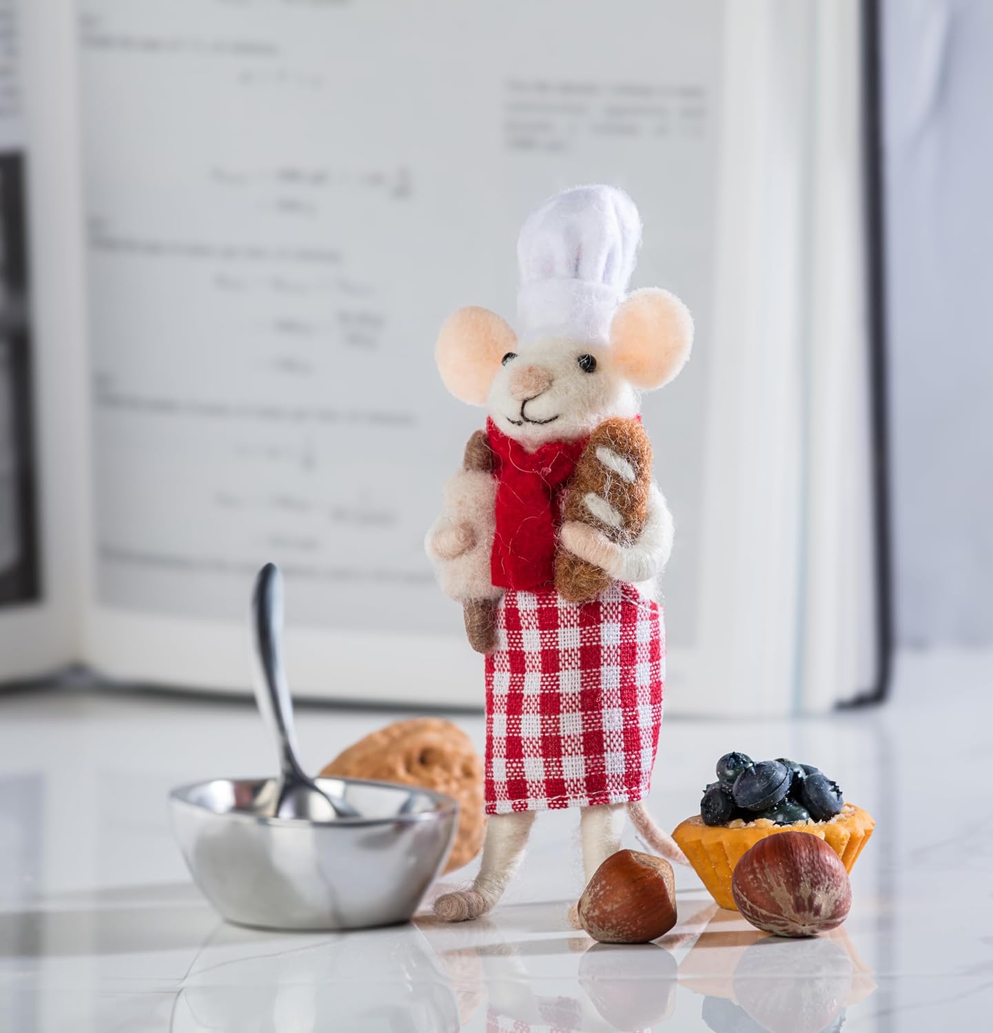 Abbott Collection Pastry Chef Mouse Ornament Red 6 Inch