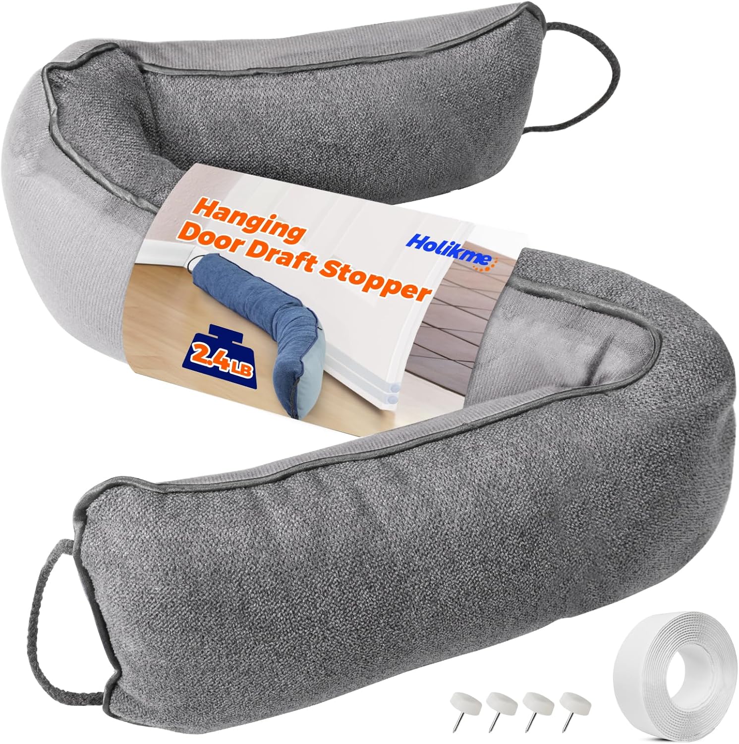 Holikme Weighted Door Draft Stopper Grey