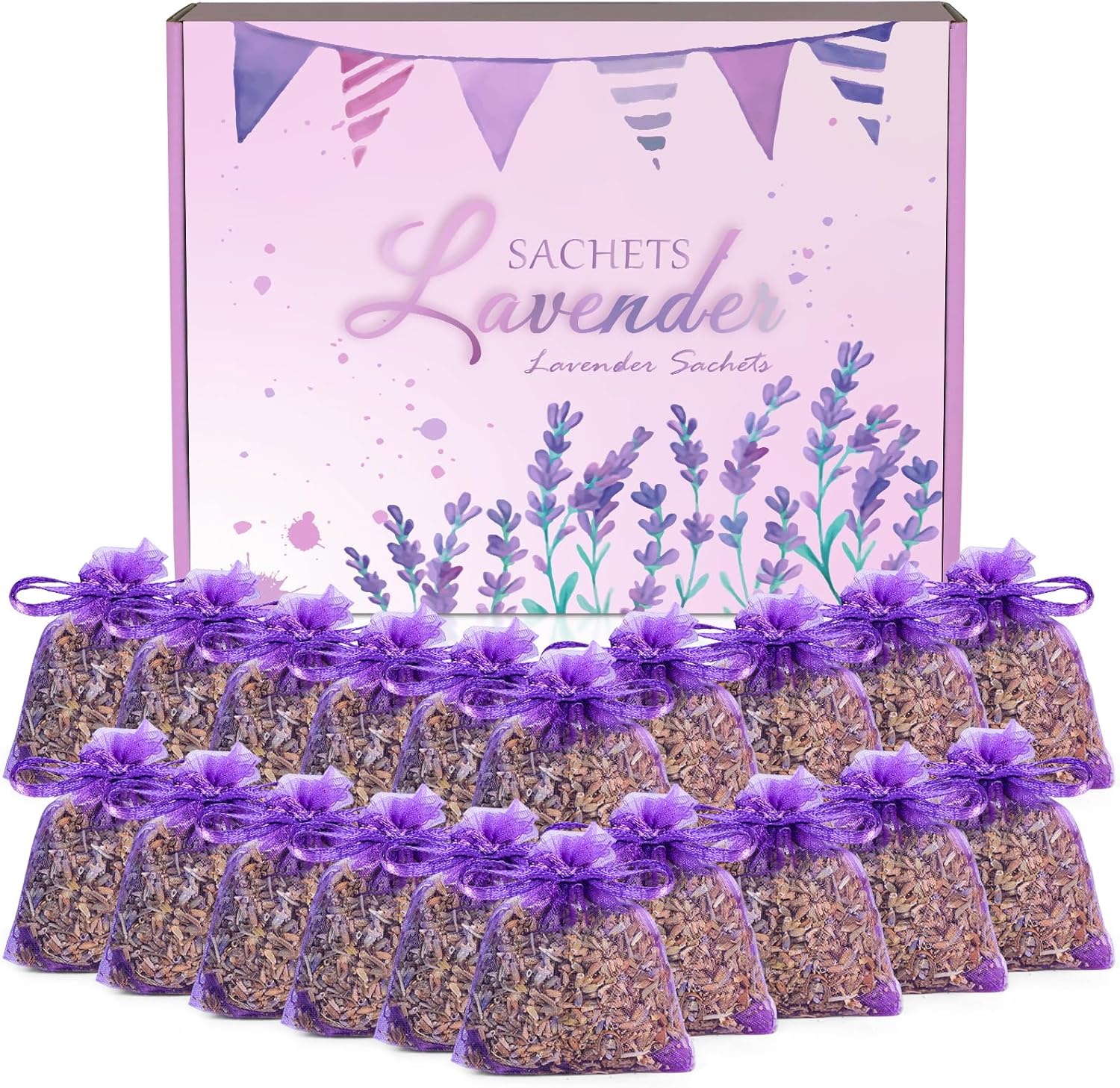 STRN 20 Pack Lavender Scented Sachets for Home and Gifts