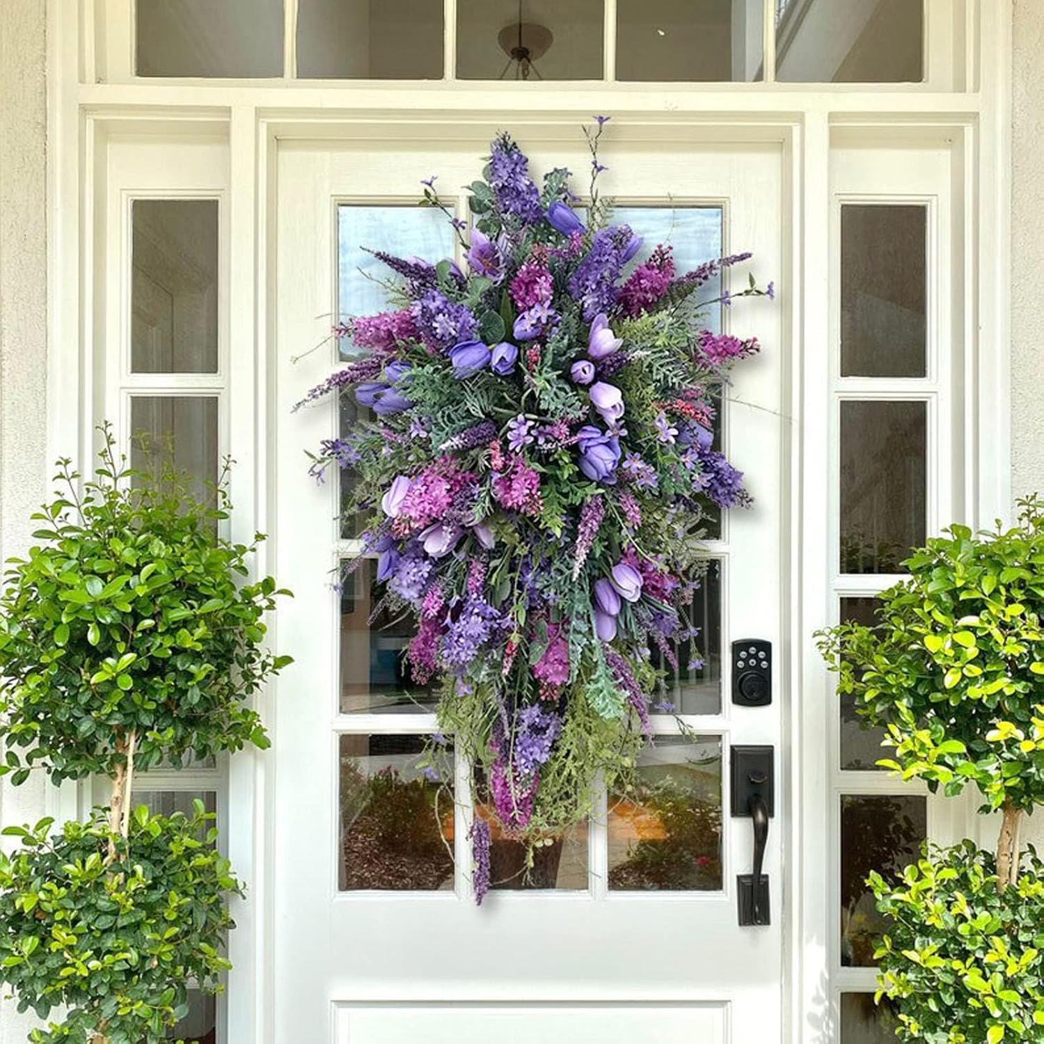 Tulip Teardrop Wreath for Front Door Spring Decor