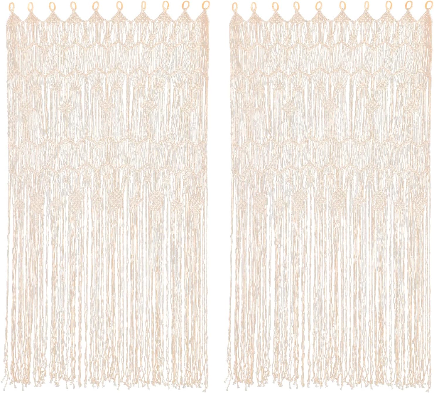 Boho Macrame Curtain 2 Panels 3346 x 7874 Inches