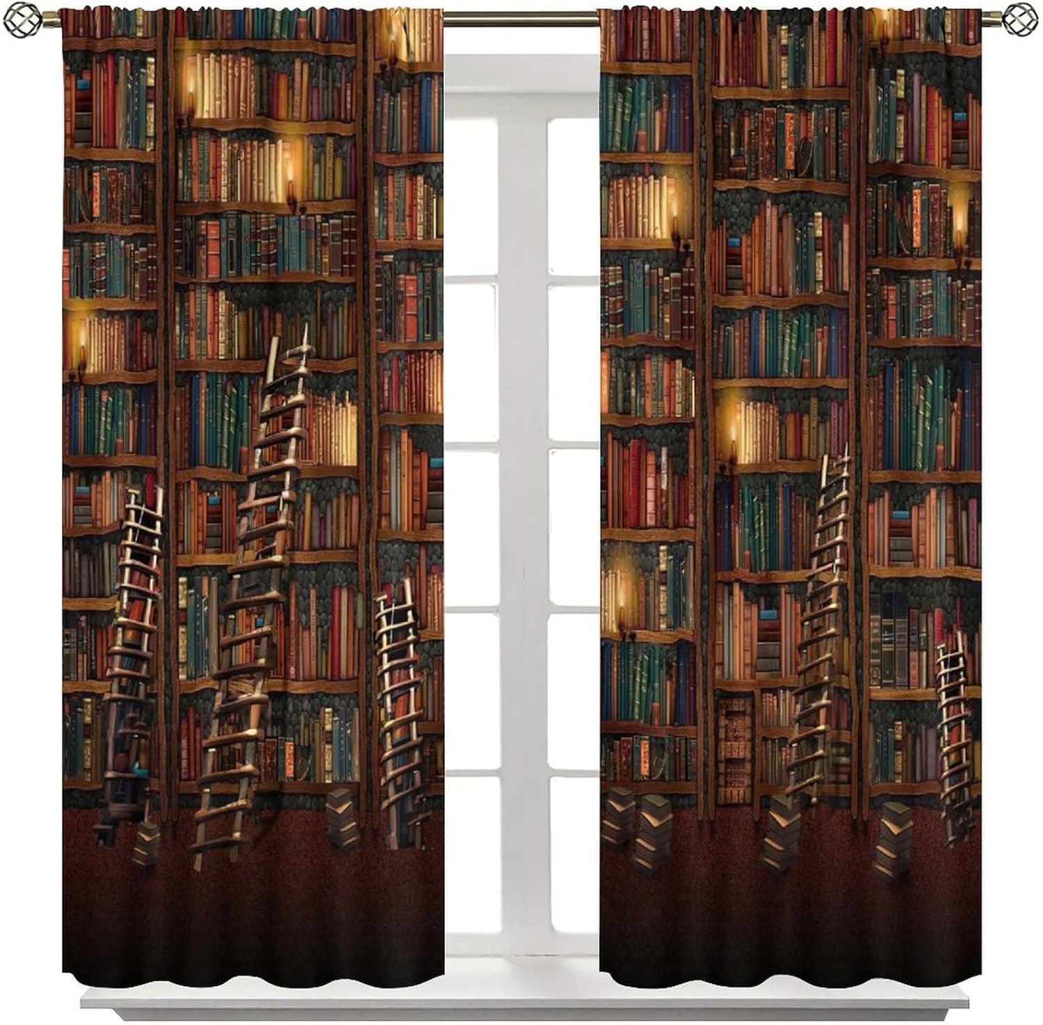 Yearn Jear Bookshelf Curtains 42x45 Inch Decor Panel Set