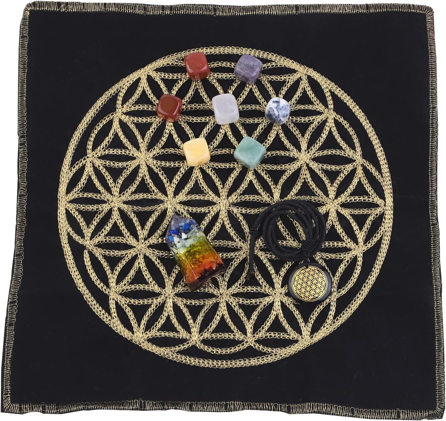 Rockcloud Healing Stone Totem Energy Mat Meditation Kit for Beginners