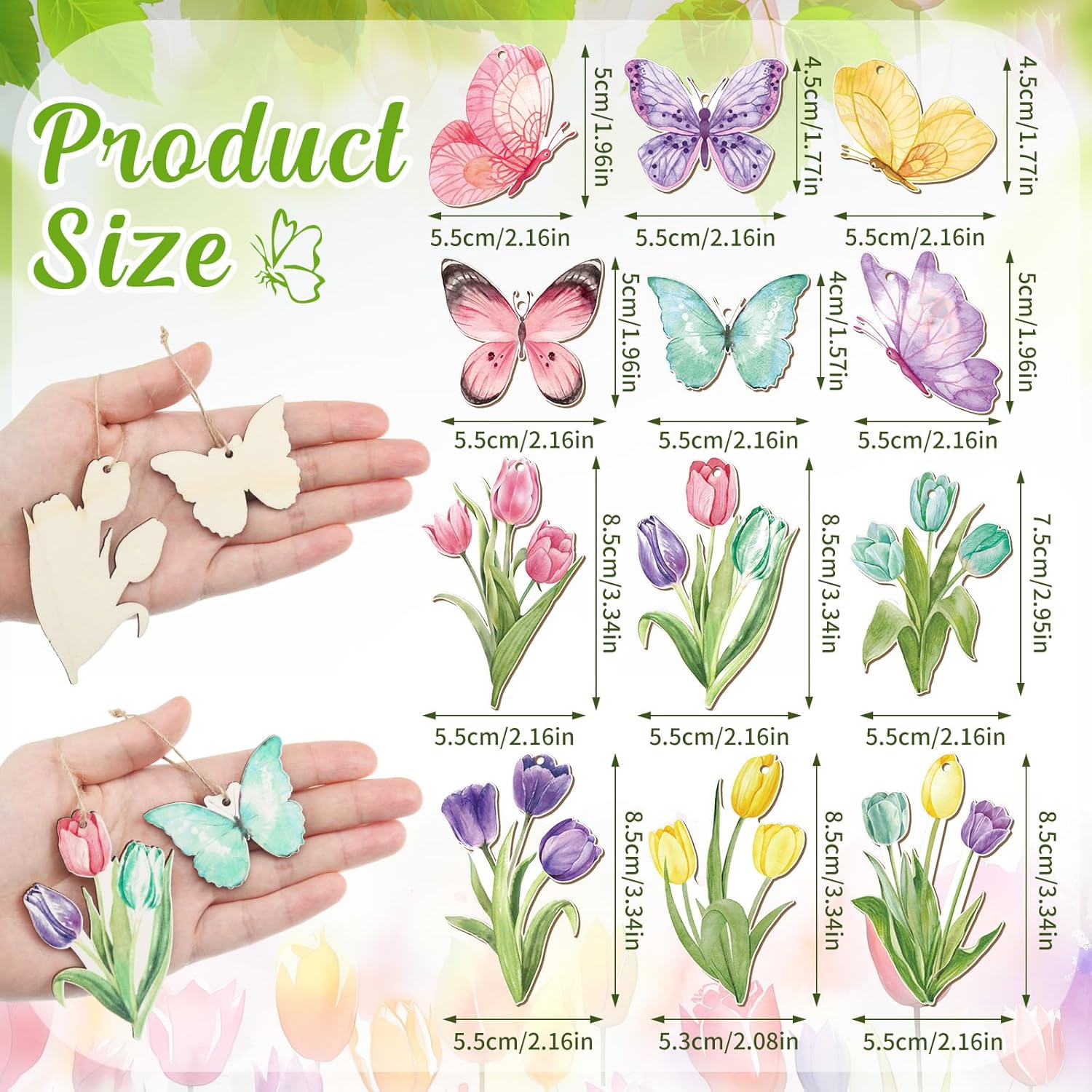 Wenqik 36 Piece Spring Decor Set Butterfly Design