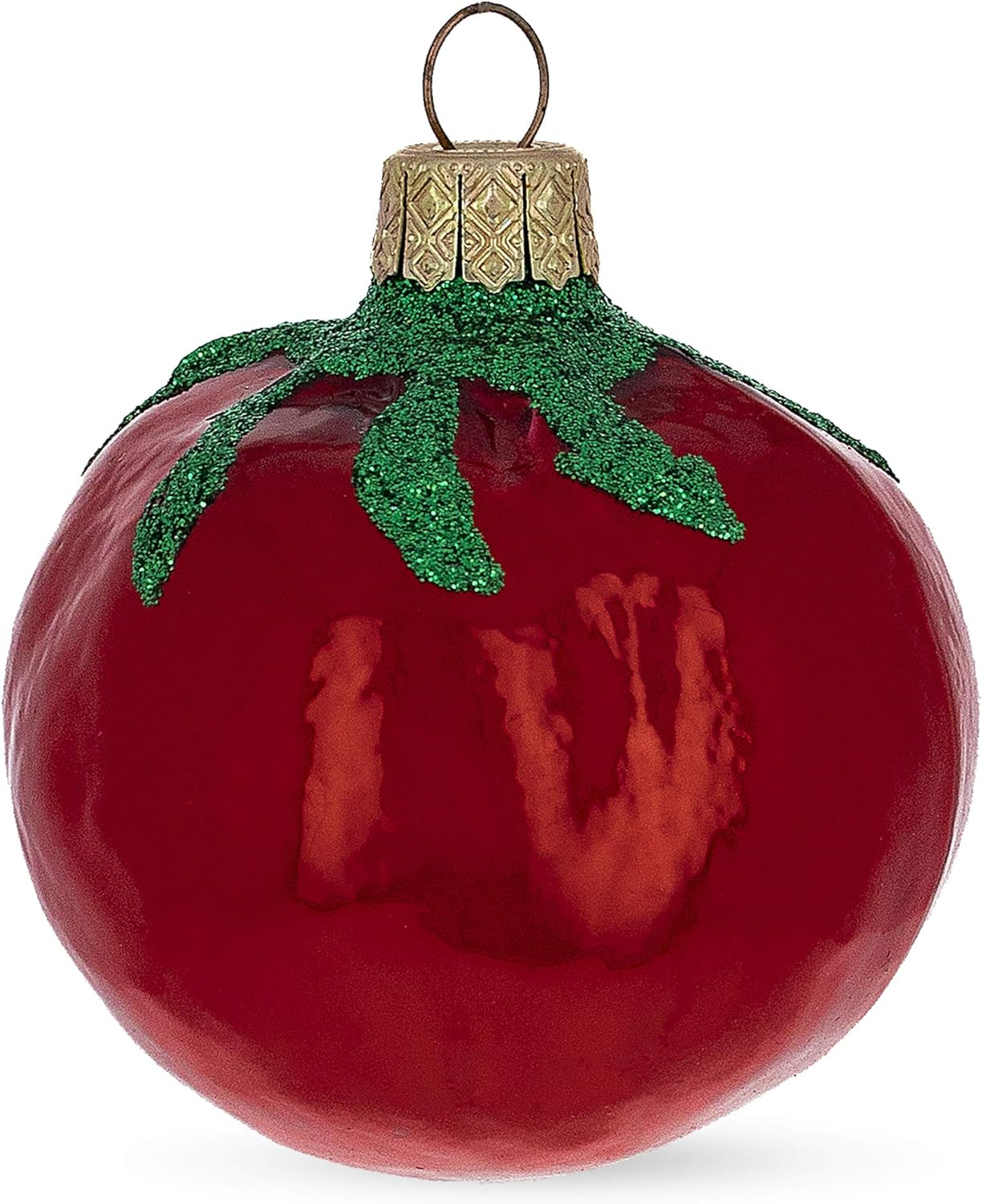 Shiny Tomato Mini Glass Christmas Ornament 28 Inches