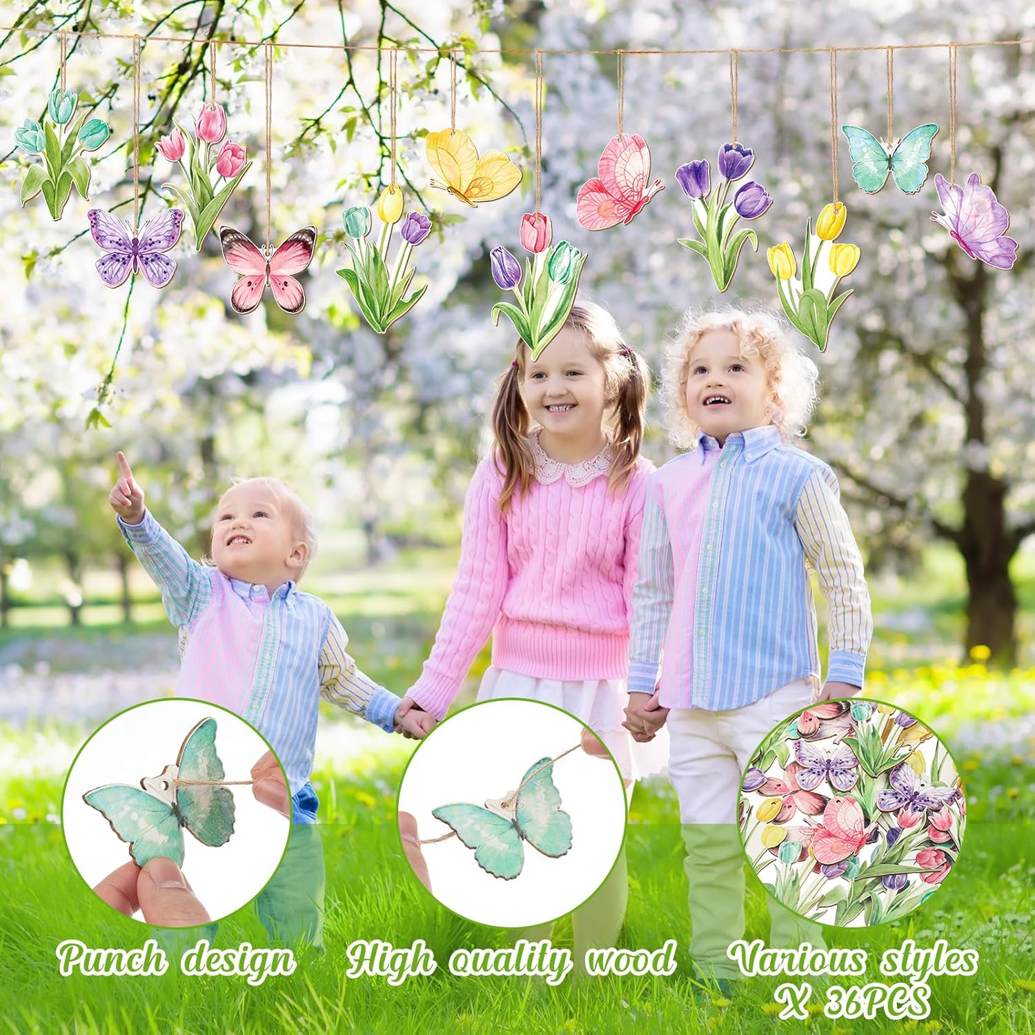 Wenqik 36 Piece Spring Decor Set Butterfly Design