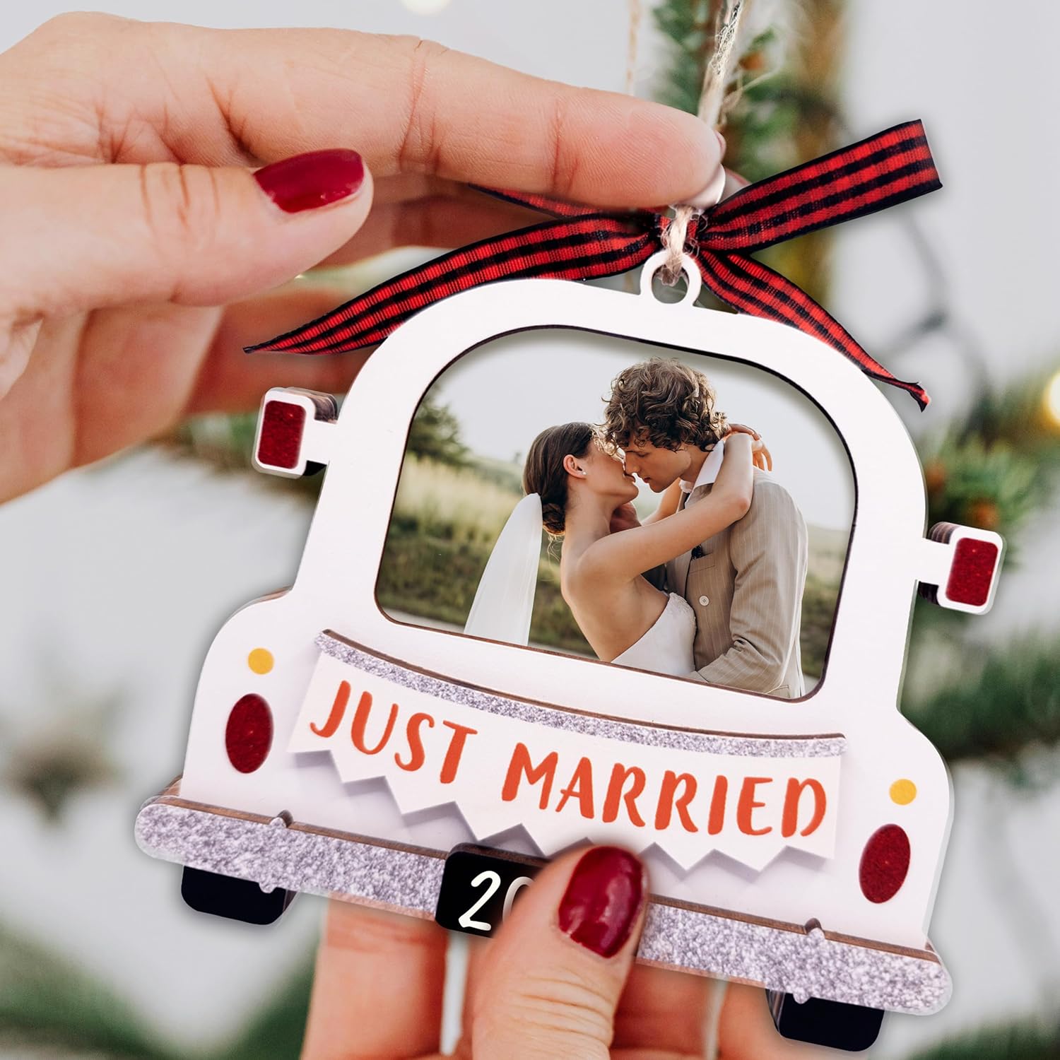 Just Married Ornament 2025 Large Picture Frame