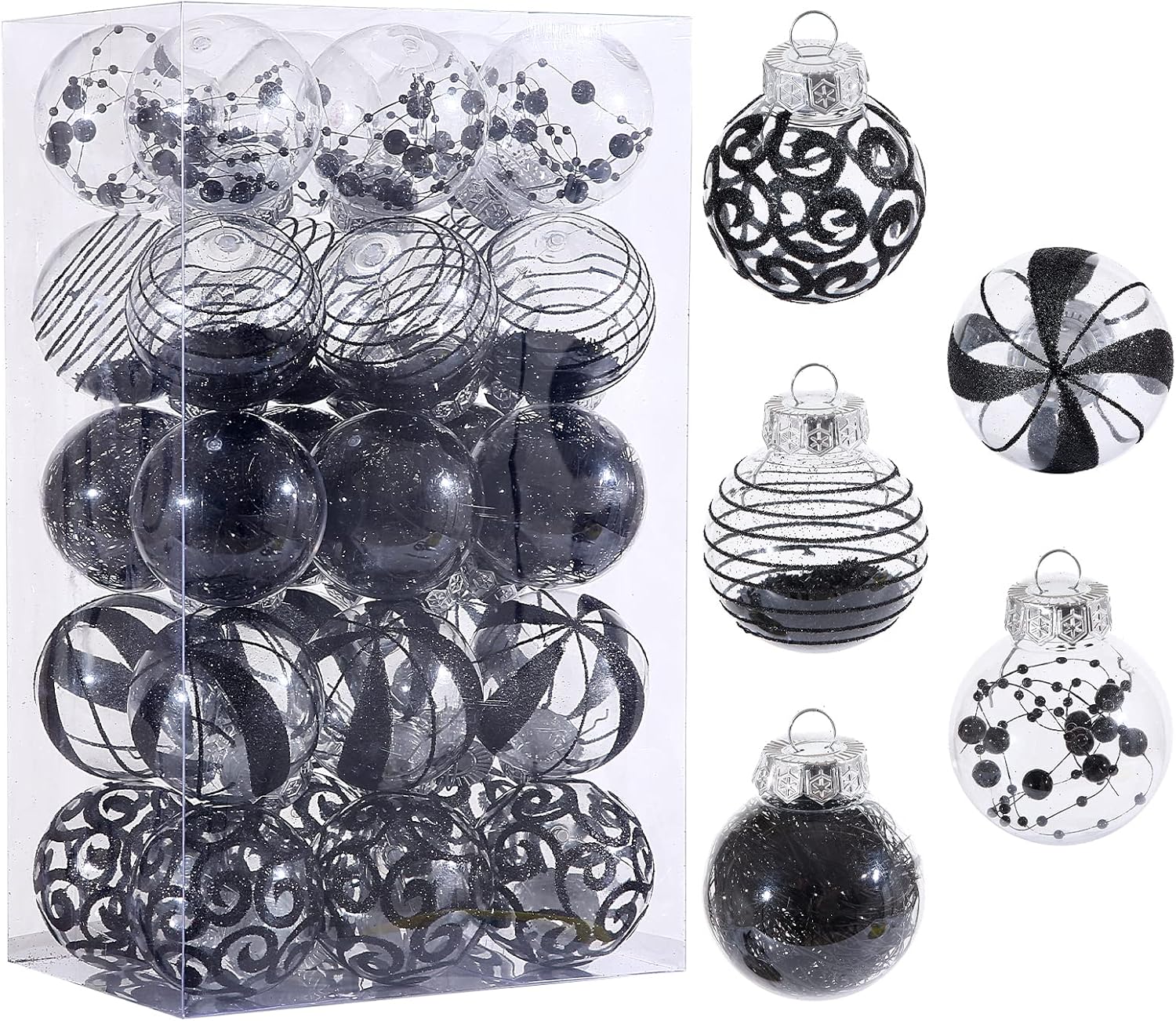 BSTCRAFT 30pcs Clear Christmas Ornaments Set