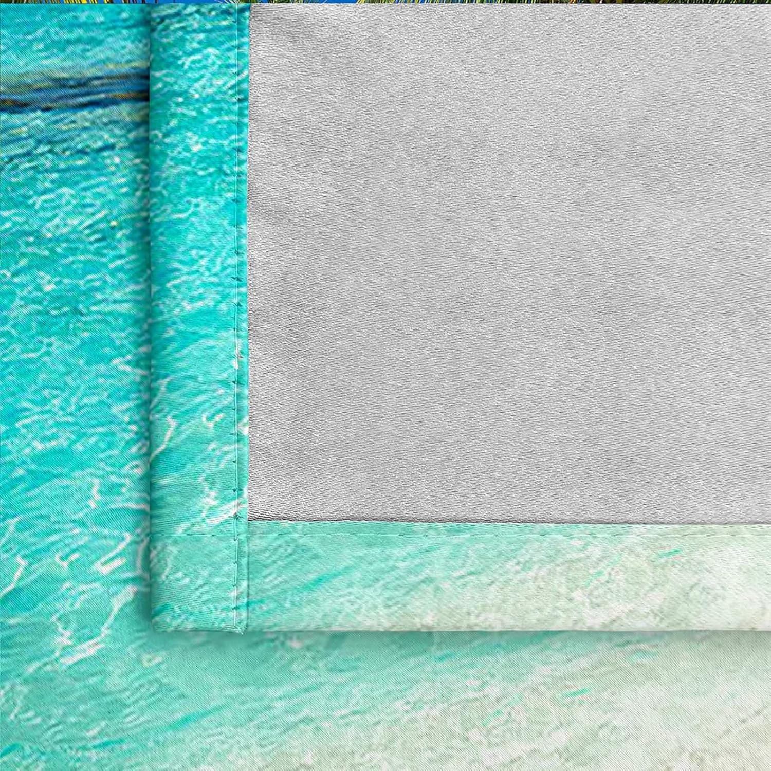 Homxi Kitchen Curtains 2 Pack Blackout with Coconut Trees and Ocean Landscape