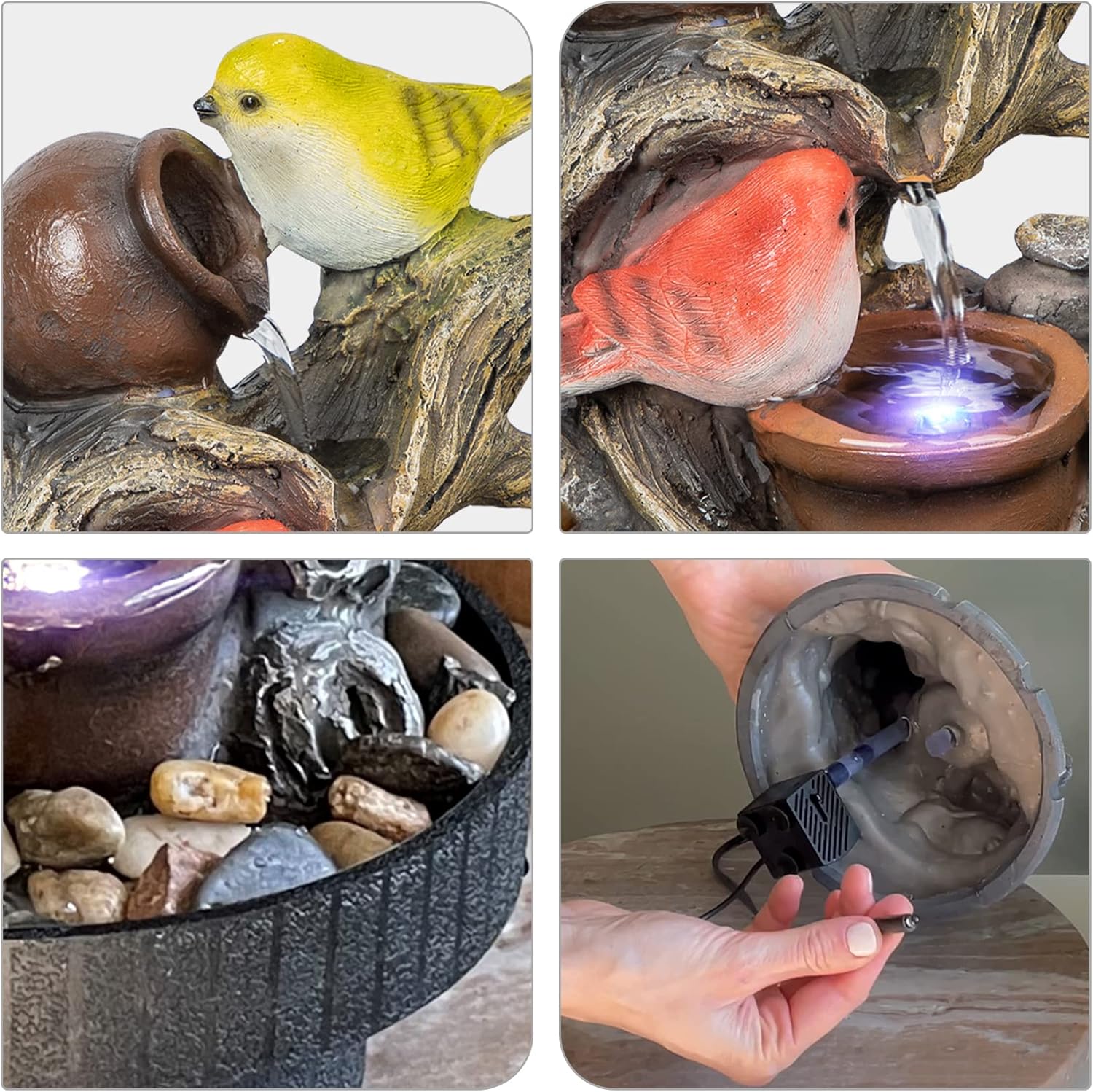 Ferrisland Indoor Tabletop Water Fountain with LED Light