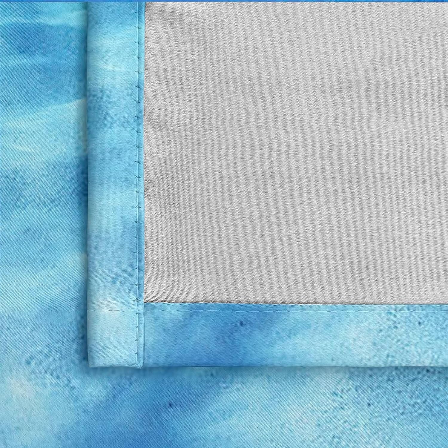 Homxi Seawater Blue Blackout Curtains 2 Panels