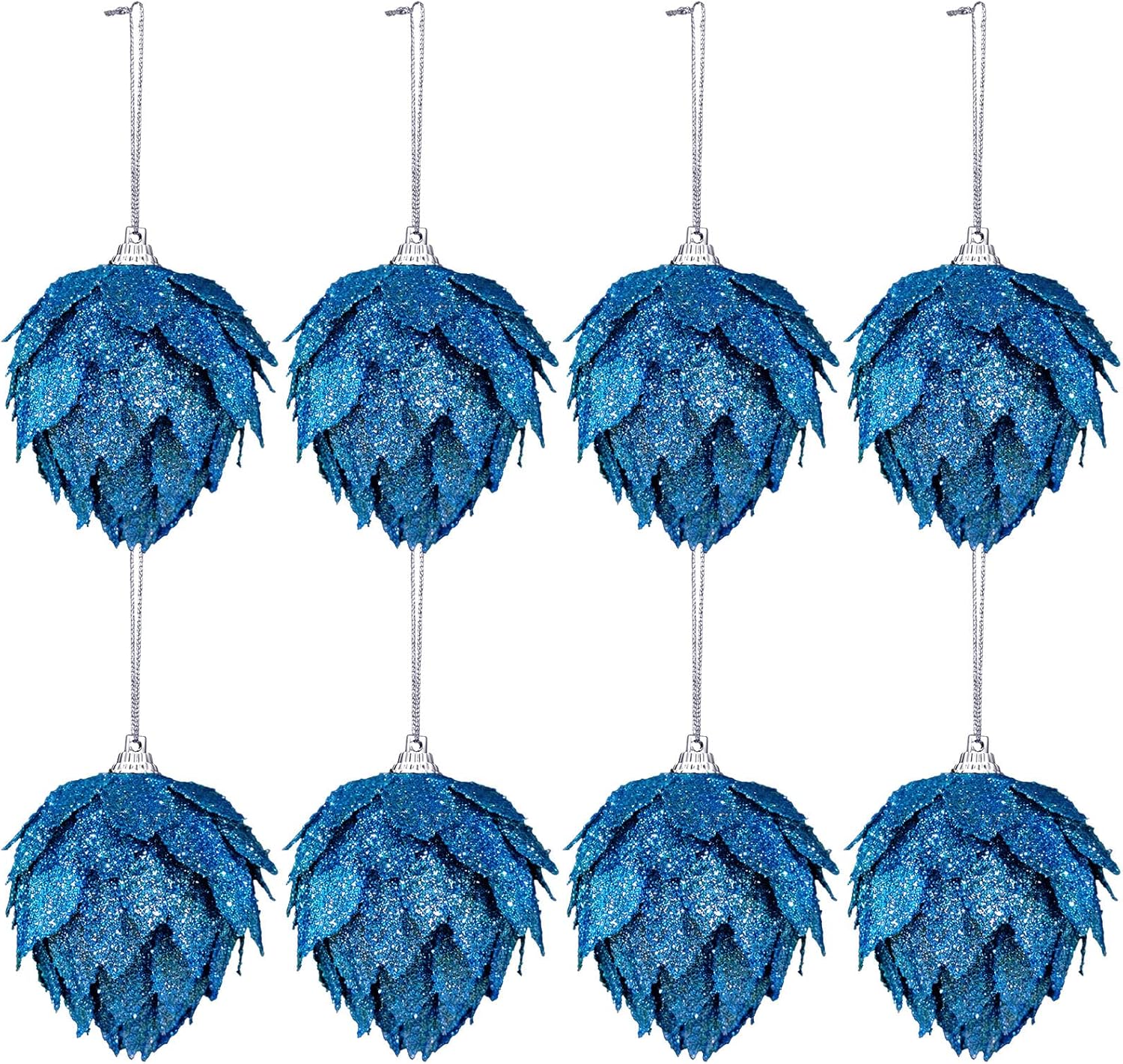 Jetec 8-Piece Glitter Christmas Tree Ornaments
