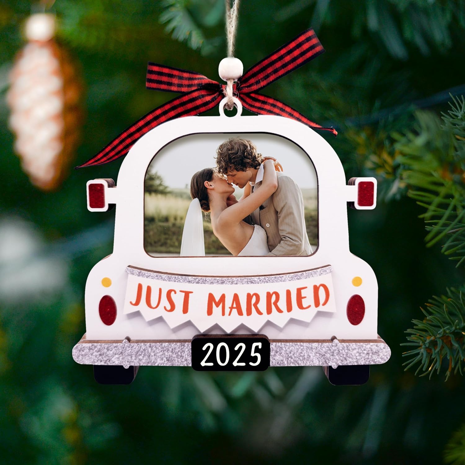 Just Married Ornament 2025 Large Picture Frame