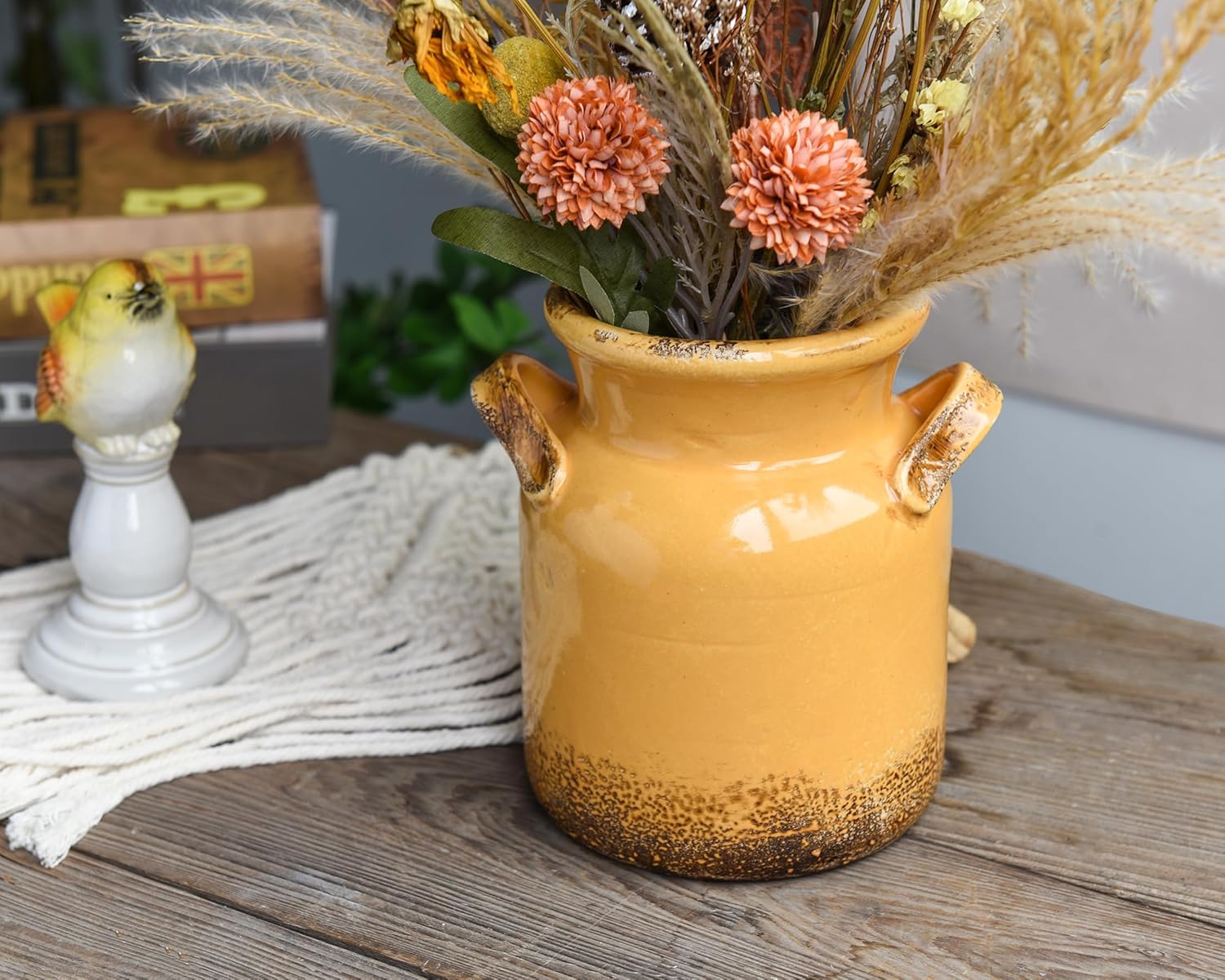Quoowiit Ceramic Rustic Farmhouse Vase