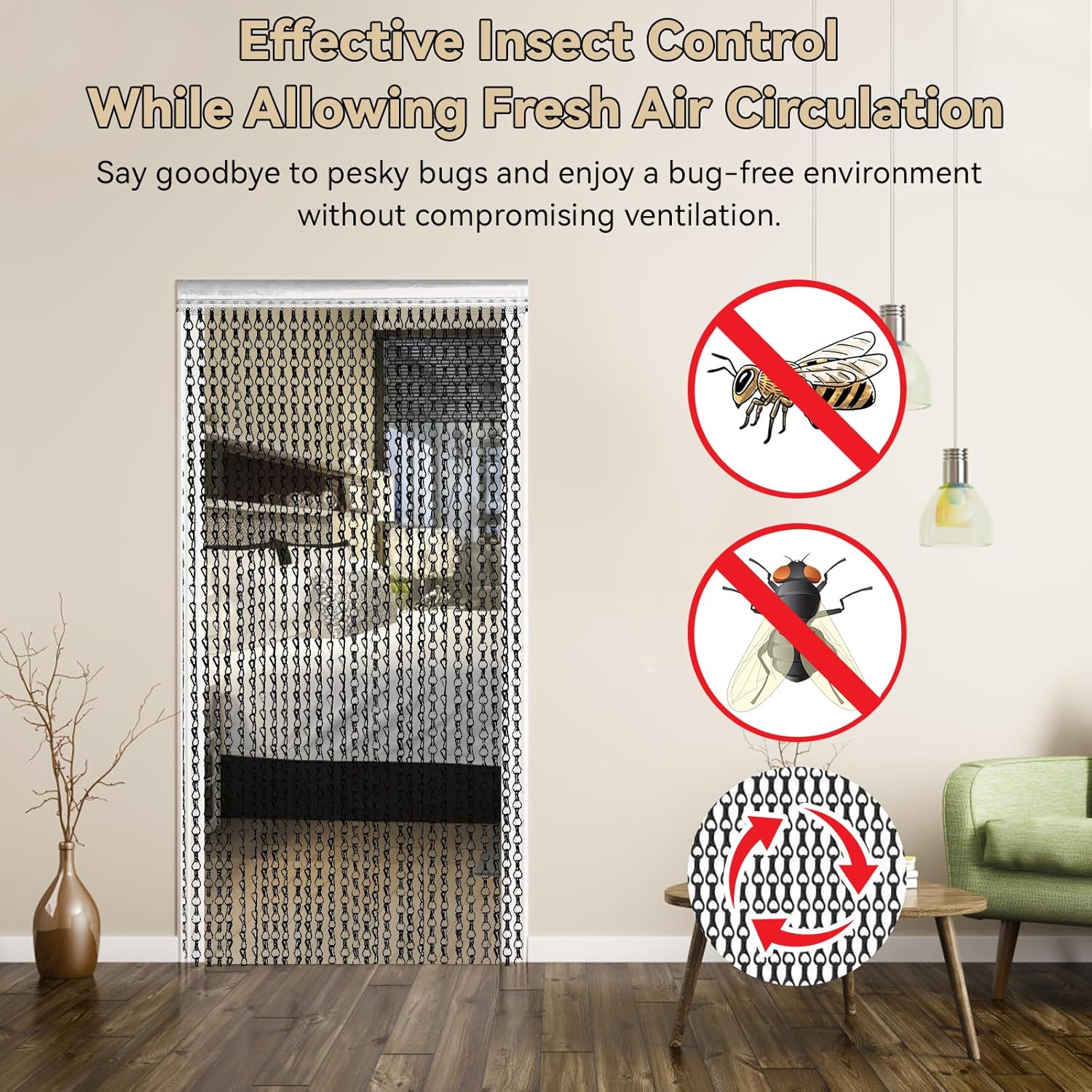 Durable Aluminium Chain Door Curtain with Insect Control