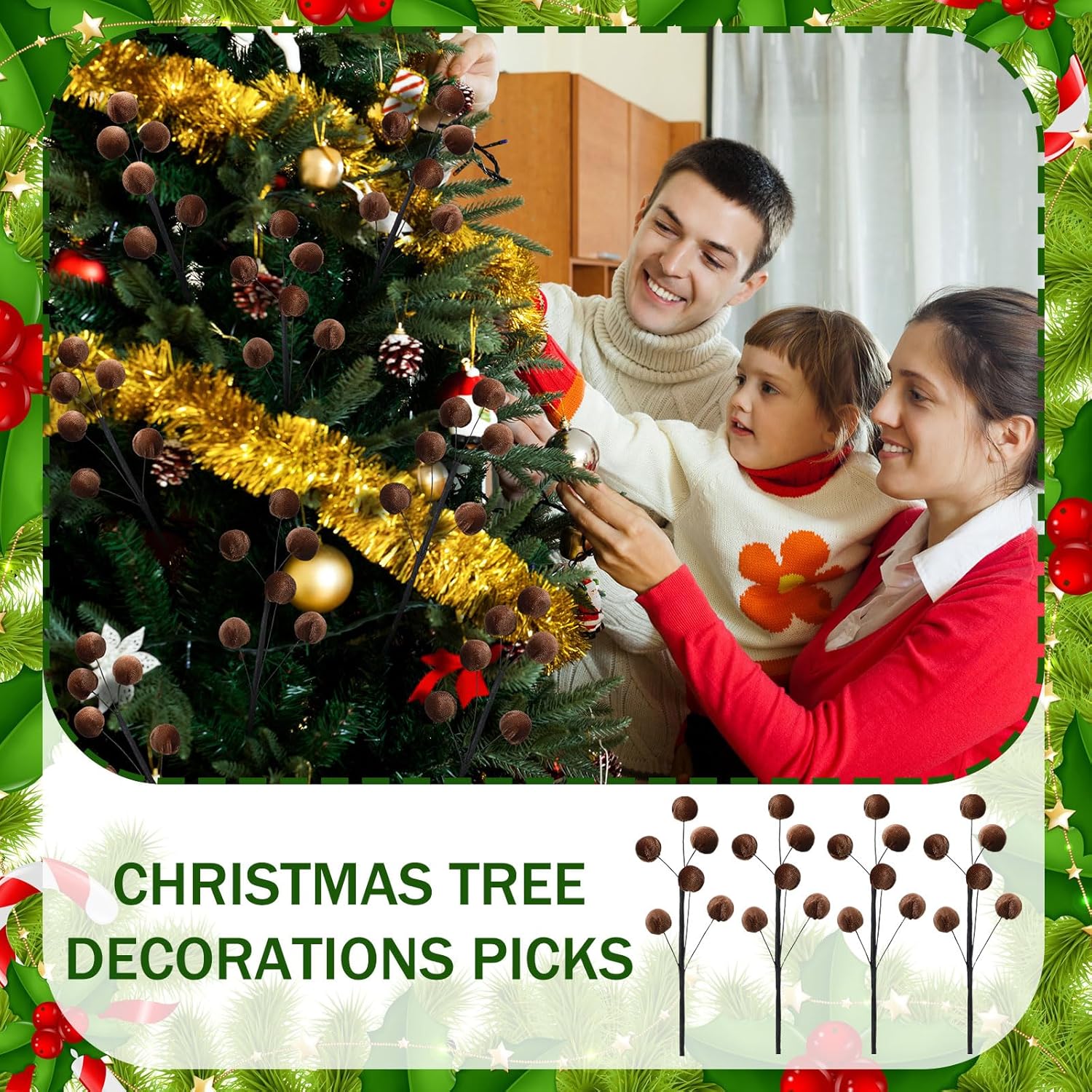 6 Pcs Velvet Christmas Tree Ornaments