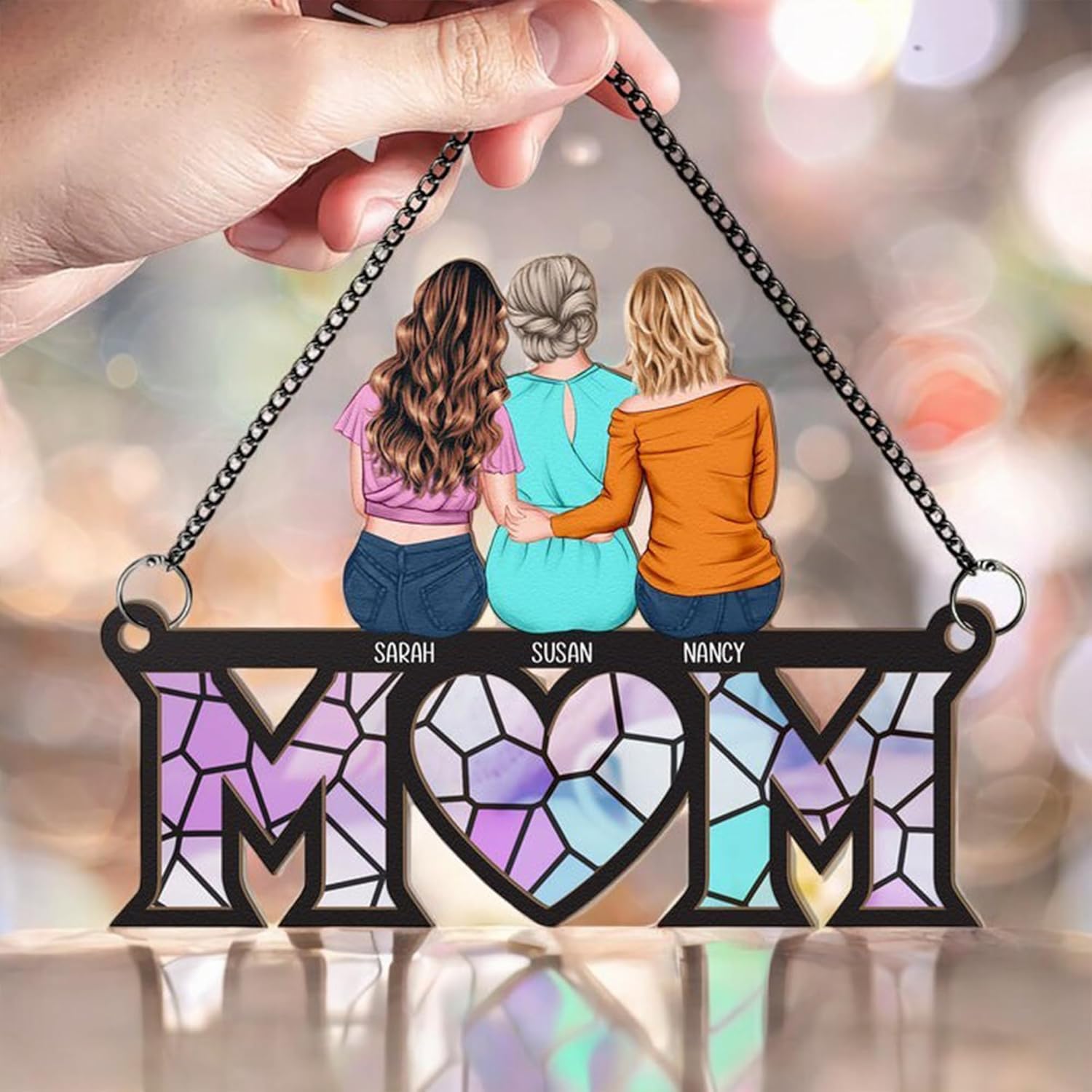 Customized Mom Suncatcher Mothers Day Decor Family Keepsake Ornament