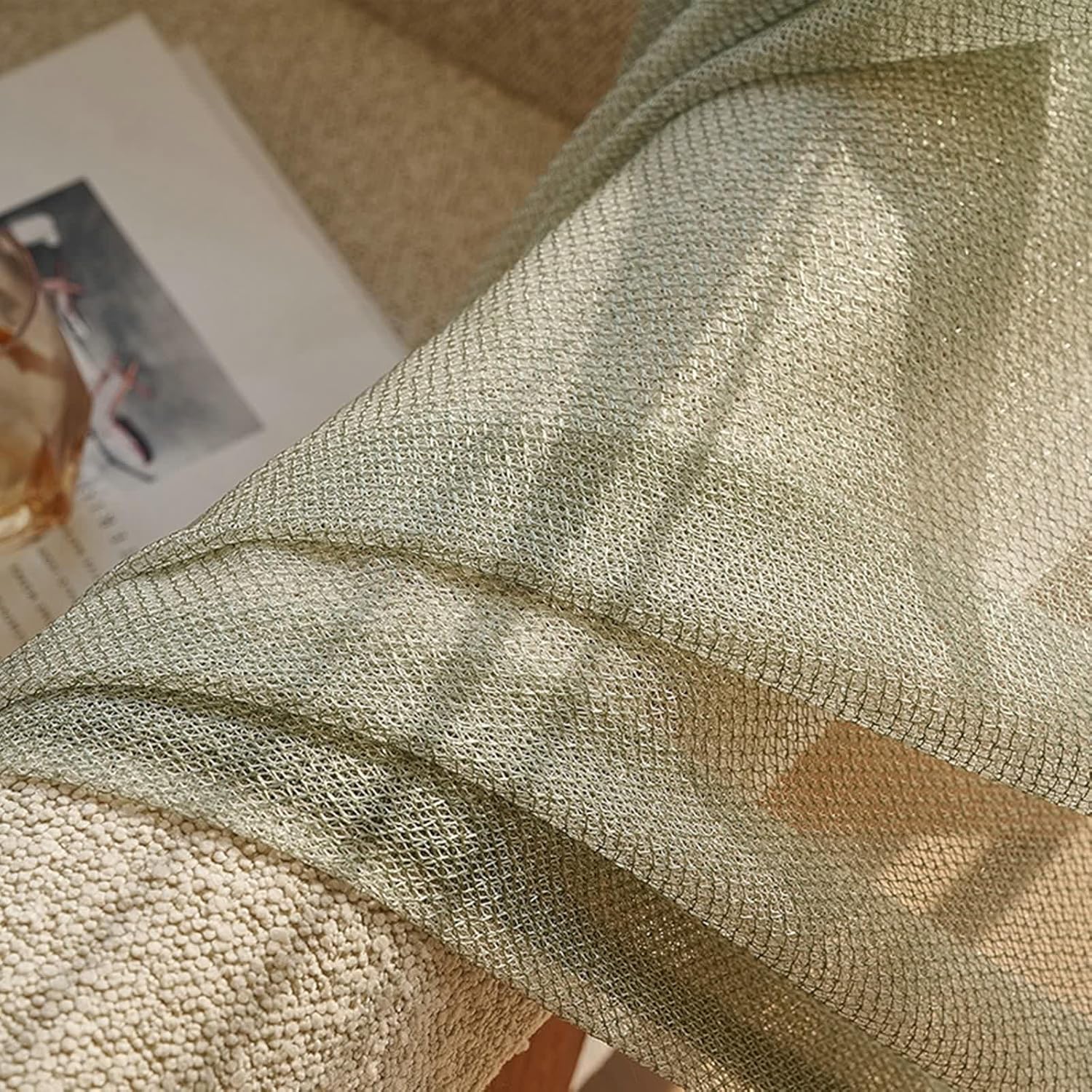 Dsnyu 52x63 Sheer Curtains for Living Room Kitchen Bedroom