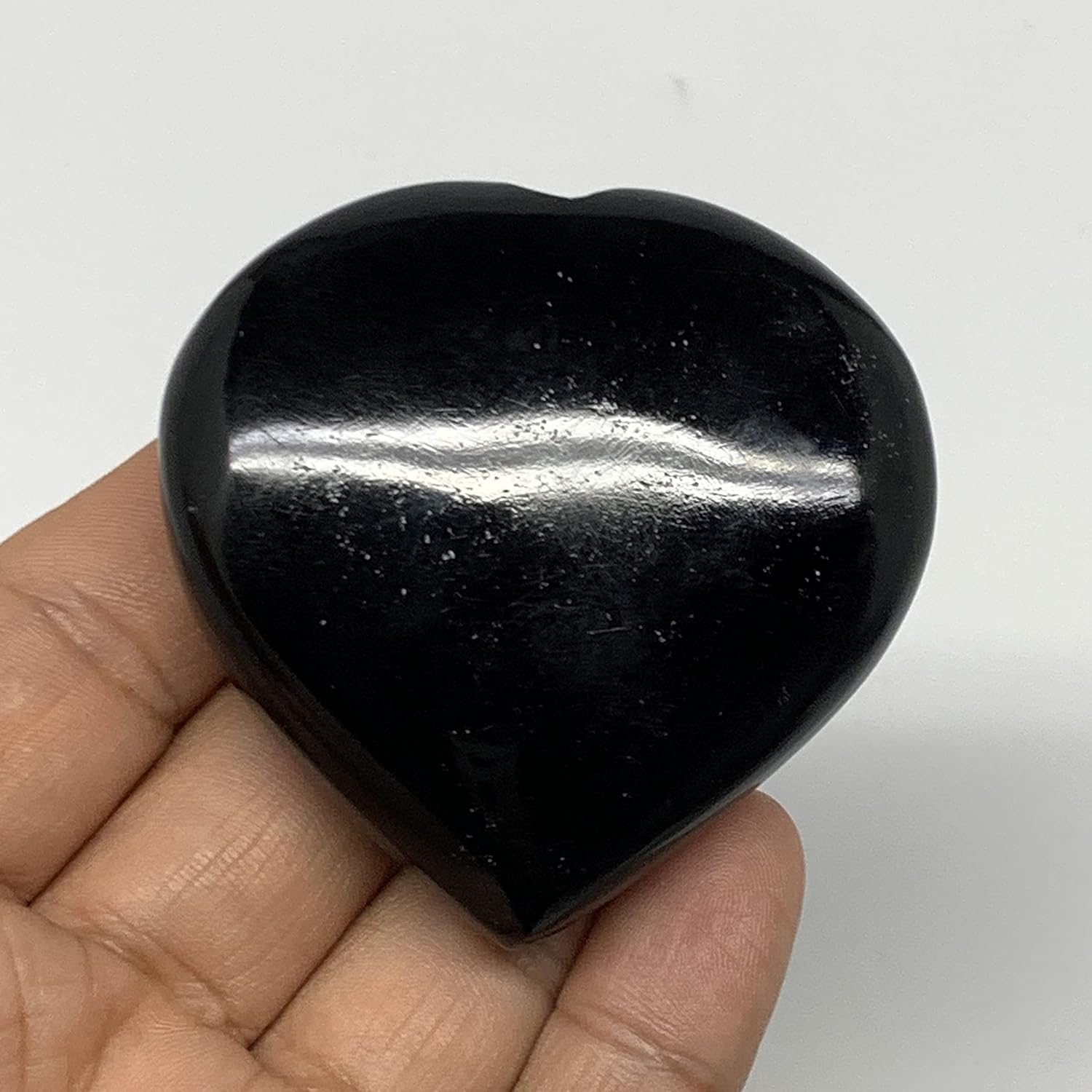 Black Obsidian Heart Crystal 79g Polished Gemstone from Brazil
