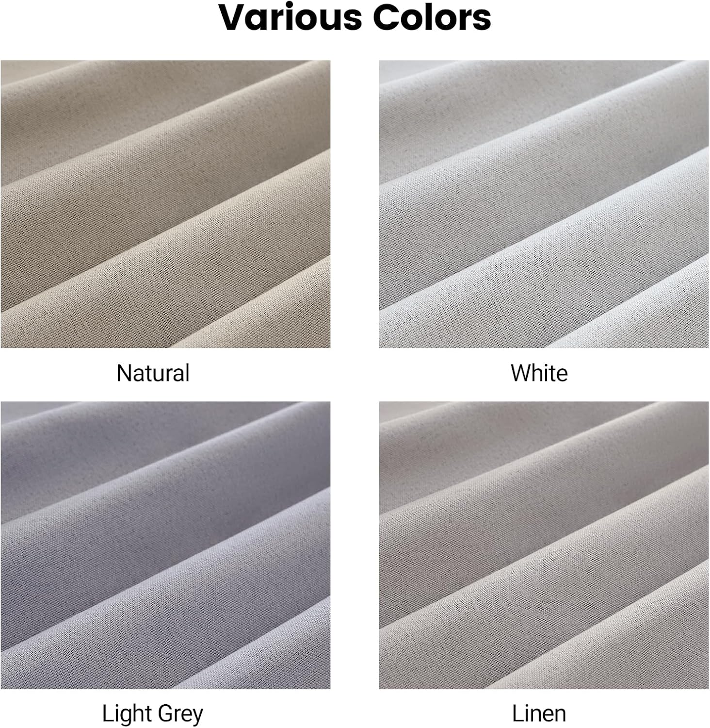 Light Grey Blackout Pinch Pleated Linen Curtains 2 Panels Set