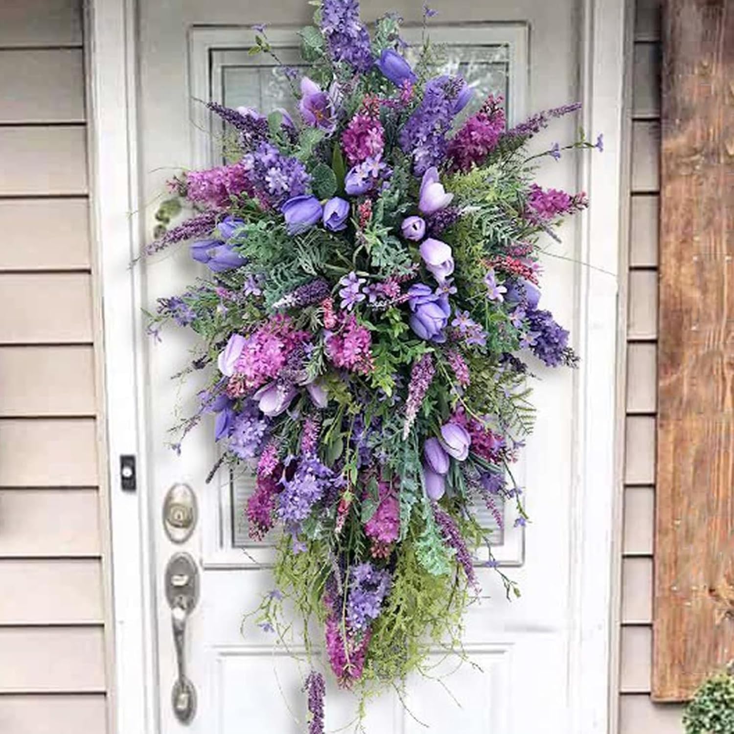 Tulip Teardrop Wreath for Front Door Spring Decor