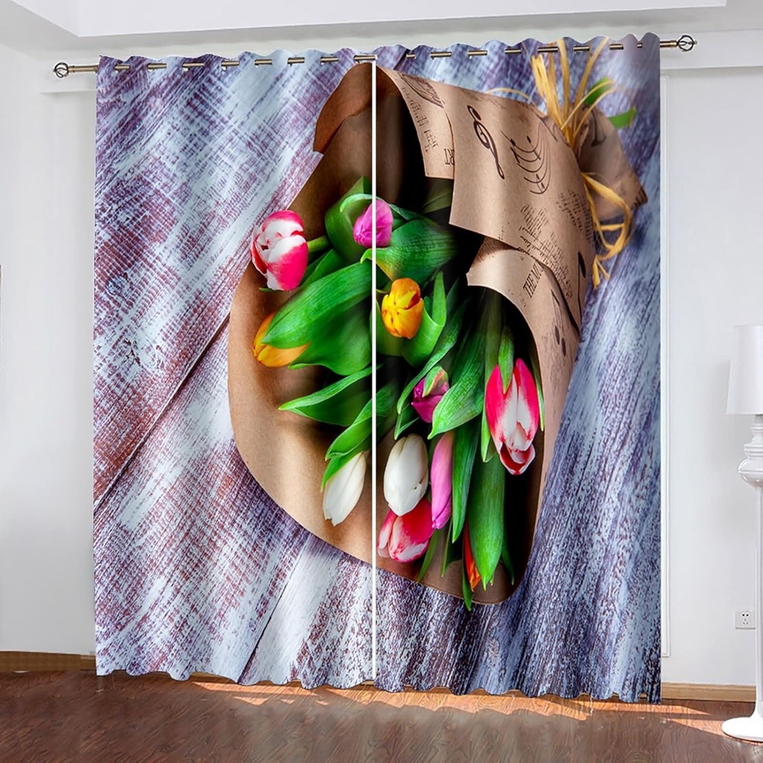 Homxi 2 Panel Blackout Curtains Set Grommet Style